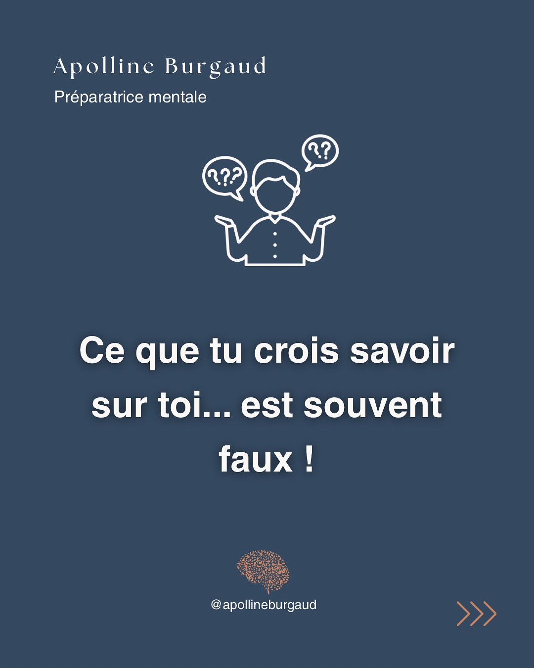 Tu fonctionnes souvent avec des croyances limitantes héritées du passé.
Ces “fausses vérités” t’empêchent d’exprimer ton potentiel et te freine inconsciemment dans ton évolution, sur le terrain comme dans ta vie.
En préparation mentale, on dégomme ces fausses idées pour révéler ce que tu es vraiment capable de faire.
💡 Résultat : tu gagnes en confiance, en sérénité et en performance.
Découvre la prépa grâce à une séance découverte, réservation dans ma bio ✨