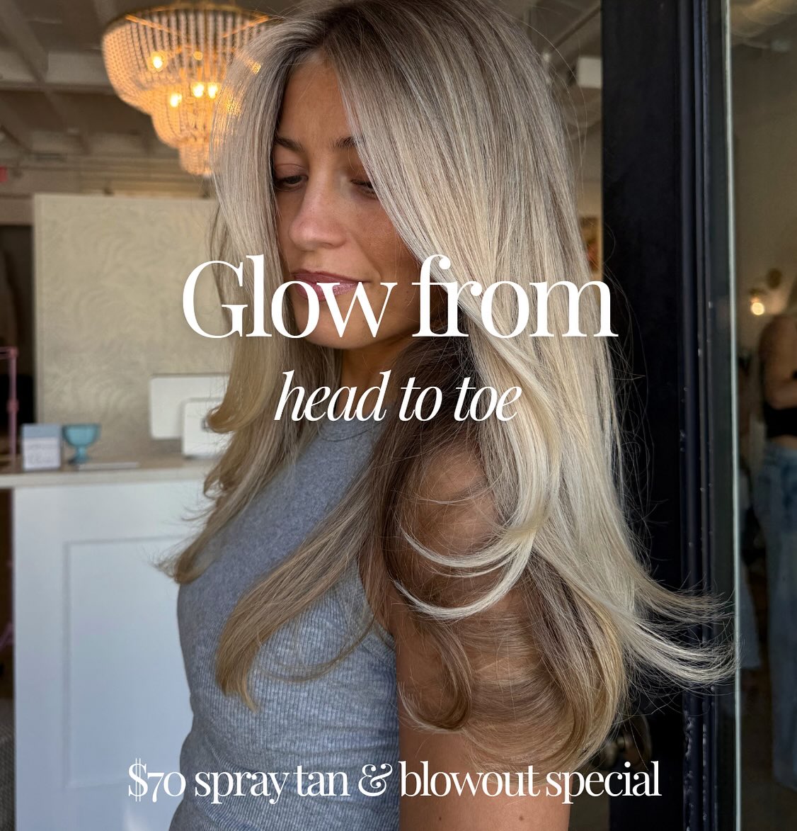 Sun-kissed and salon-fresh 🌞 $70 for a spray tan & blowout when you book them on the same day!
Click the link in our bio to book