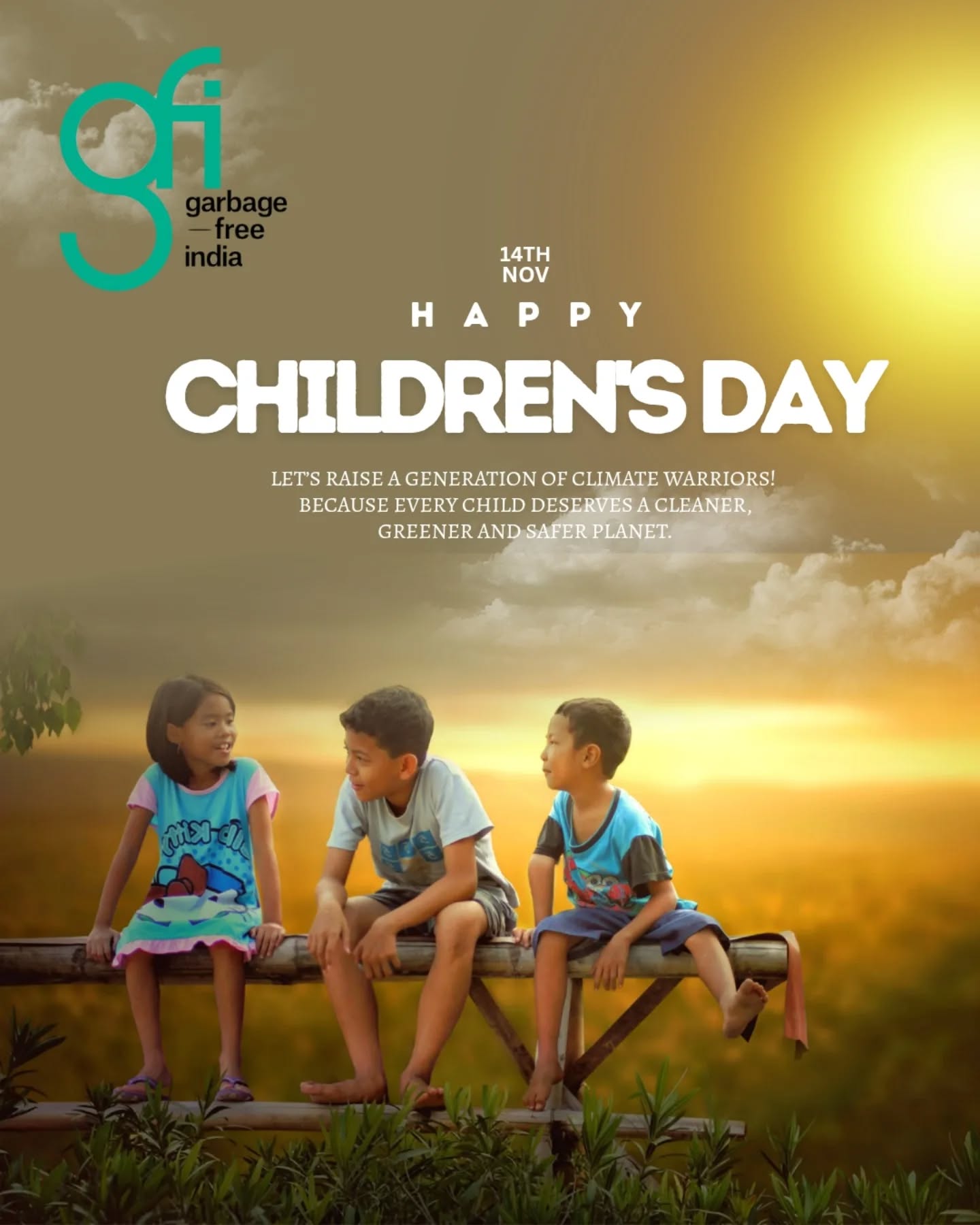 This Children’s Day, let’s raise Climate Warriors!
By teaching children simple habits reducing waste, reusing materials, segregating at home, saving energy, and staying connected with nature we shape a greener tomorrow.
Together, let’s build a Garbage Free India for every child.
#ChildrensDay #ClimateWarriors #GarbageFreeIndia #GFI #SustainableFuture #TeachGreen #EcoFriendlyKids #CleanIndiaGreenIndia #ProtectOurPlanet #WasteSegregation #BeTheChange
