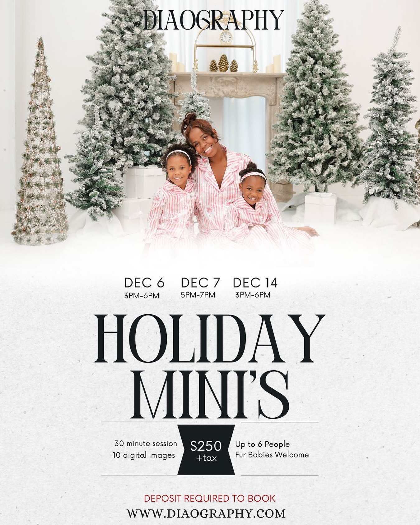 Bring your crew, your fur babies, and your holiday spirit 🎅🏽✨ Let’s make magic under the Christmas trees!
📸 Holiday Minis are live — limited spots available!
Book yours now at the link in bio ❤️
#HolidayMinis #HoustonPhotographer #FamilyPhotos #ChristmasPhotoshoot #Diaography