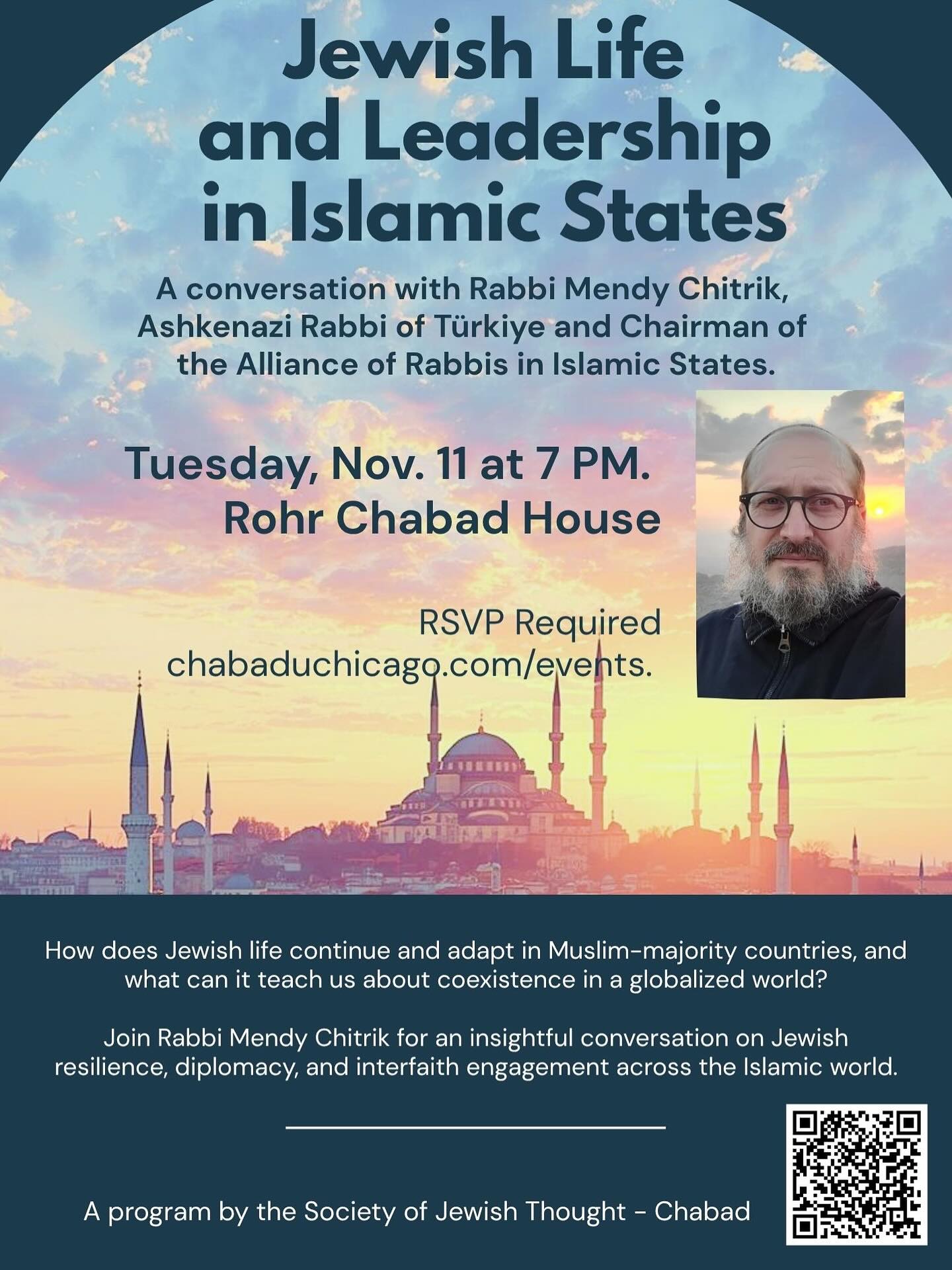 Society of Jewish Thought Series 2: Jewish Life and Leadership in the Islamic States. Come here from the Askanazi chief Rabbi of 🇹🇷 with delicious dinner.