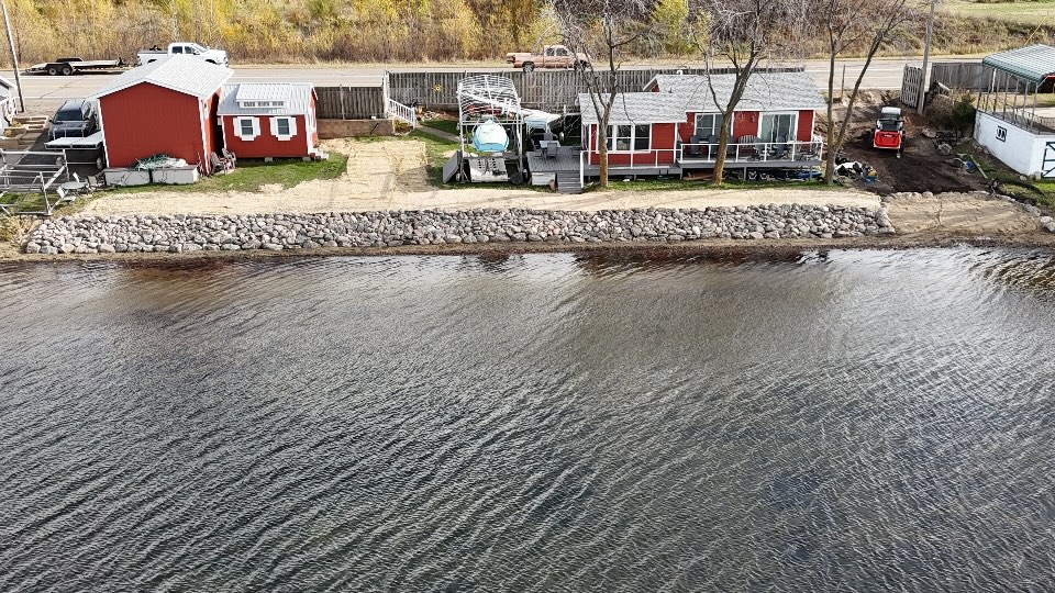 Who has the best shoreline on the lake?#MinnesotaShoreline #BestShorelineOnTheLake #LakeshoreRestoration #RiprapExperts #MNContractor #ShorelineCompetition #ErosionControlMN #LakefrontLandscaping #AllTerrainLandscaping #MinnesotaLakes