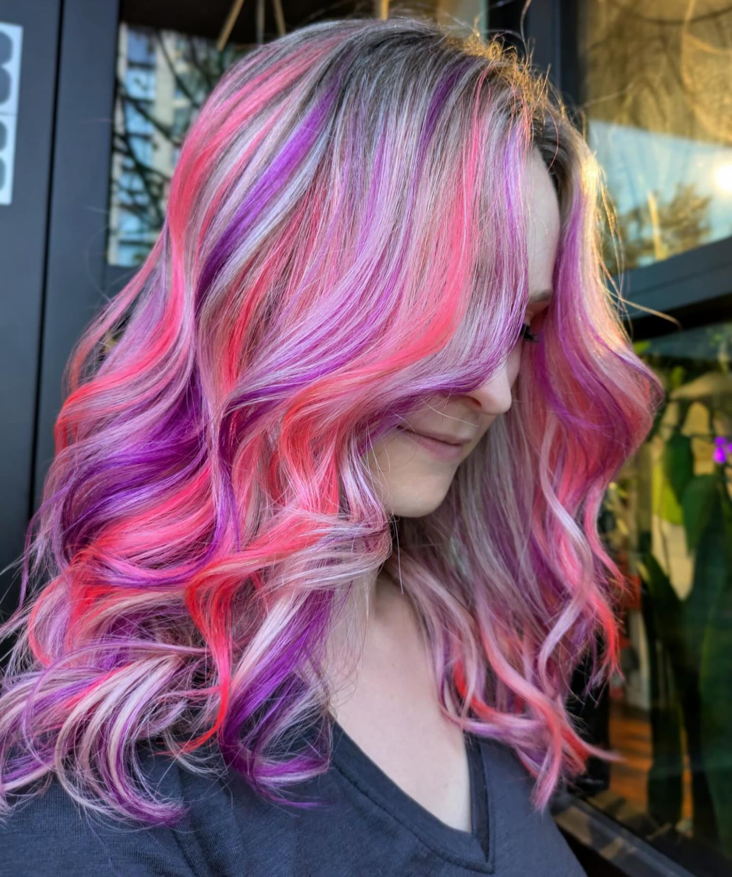 •UNICORN DREAMS•
Colour by @make.hair.magic
.
.
.
.
.
.
.
.
.
#northvanstylist #northvanhair #colourhighlights #fashioncolours #pinkhair #purplehair #purplehighlights #neonhighlights #multicolourhair