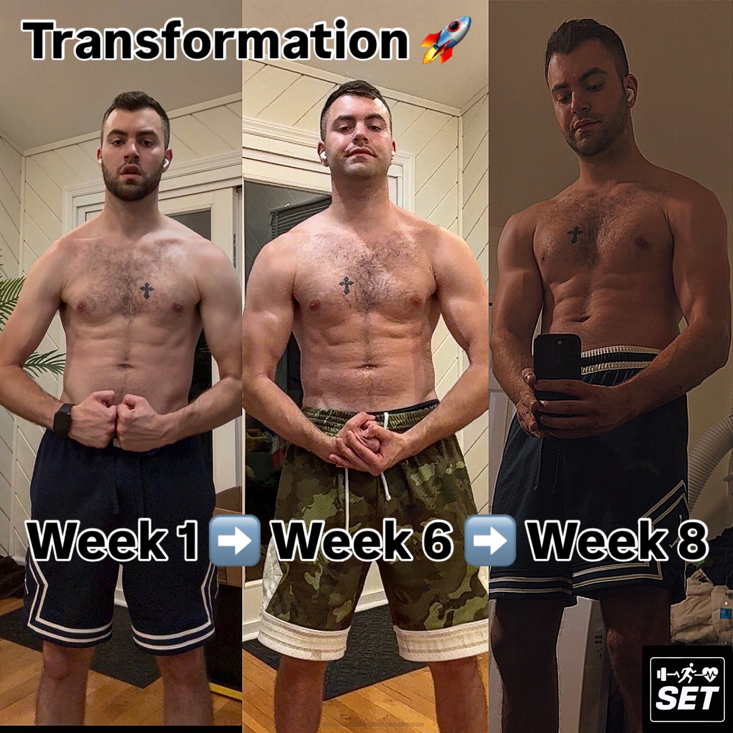 8 Weeks. Locked In.🔒💪🏼
Consistency → Results.
155 lbs → 175 lbs.
No gym. No excuses.
Never set foot in a gym.
This was all accomplished in his living room with $50 of equipment while raising a family, working full-time, and going to school.
Insane progress in a short time, and he’s just getting warmed up.
Couldn’t be more proud of my man @n_failla
Excited for whats next…
.
.
.
👇🏼Make Your Own Transformation
💥Join The Team
📍Link in Bio
.
.
.
#SweatEquityTeam #Transformation #CoachLife #Consistencywins #LevelUp #2MonthTransformation