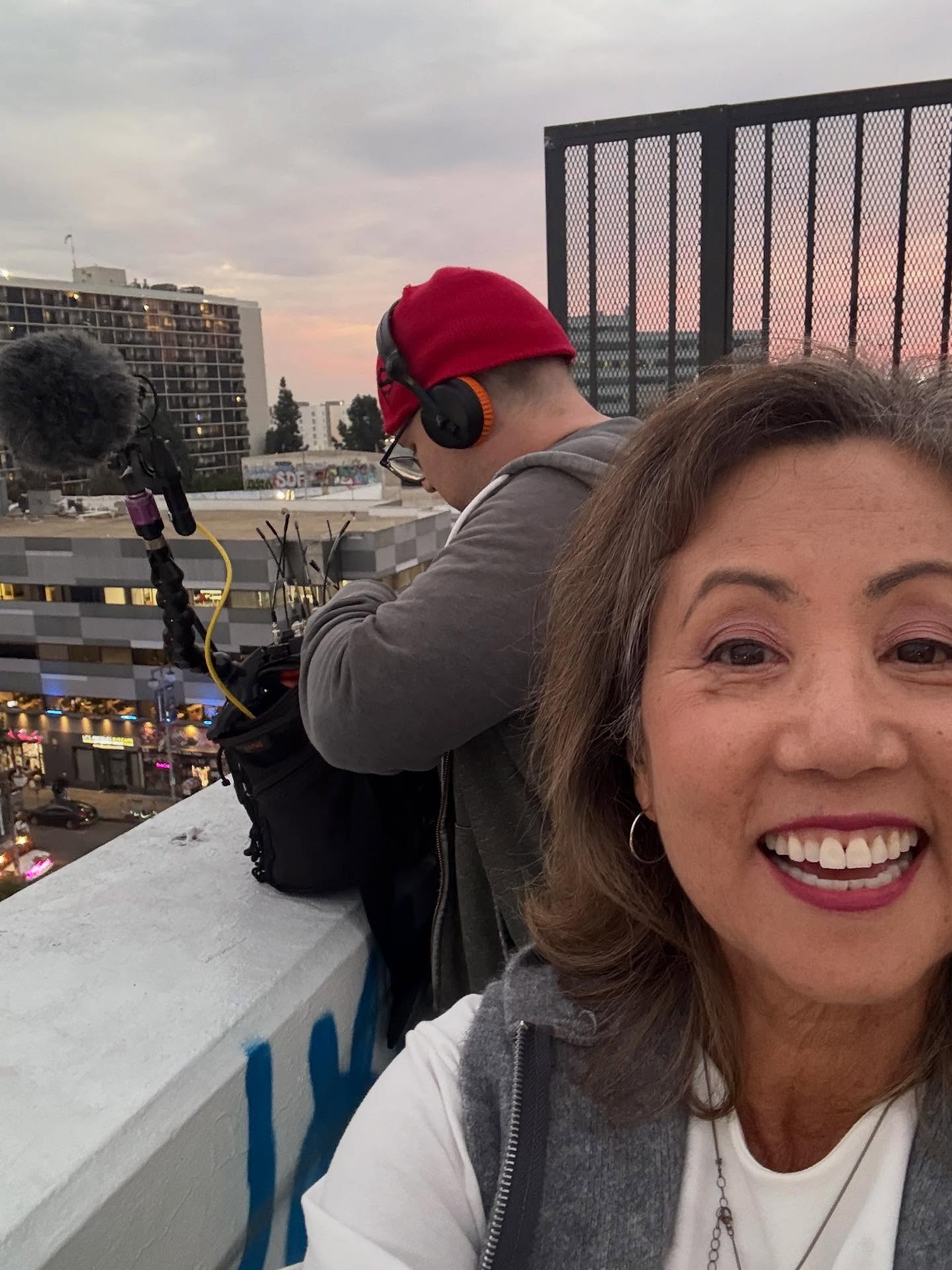 What an adventure! On location for a feature film, coming at you from Little Tokyo. Thanks for the booking @yumicasting 🎥🎬