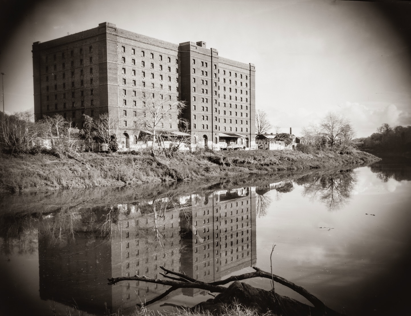 Photographing industrial Bristol with antique large format camera onto x Ray film. Inverted in Photoshop. #bristolphotographer #bristolphotography.