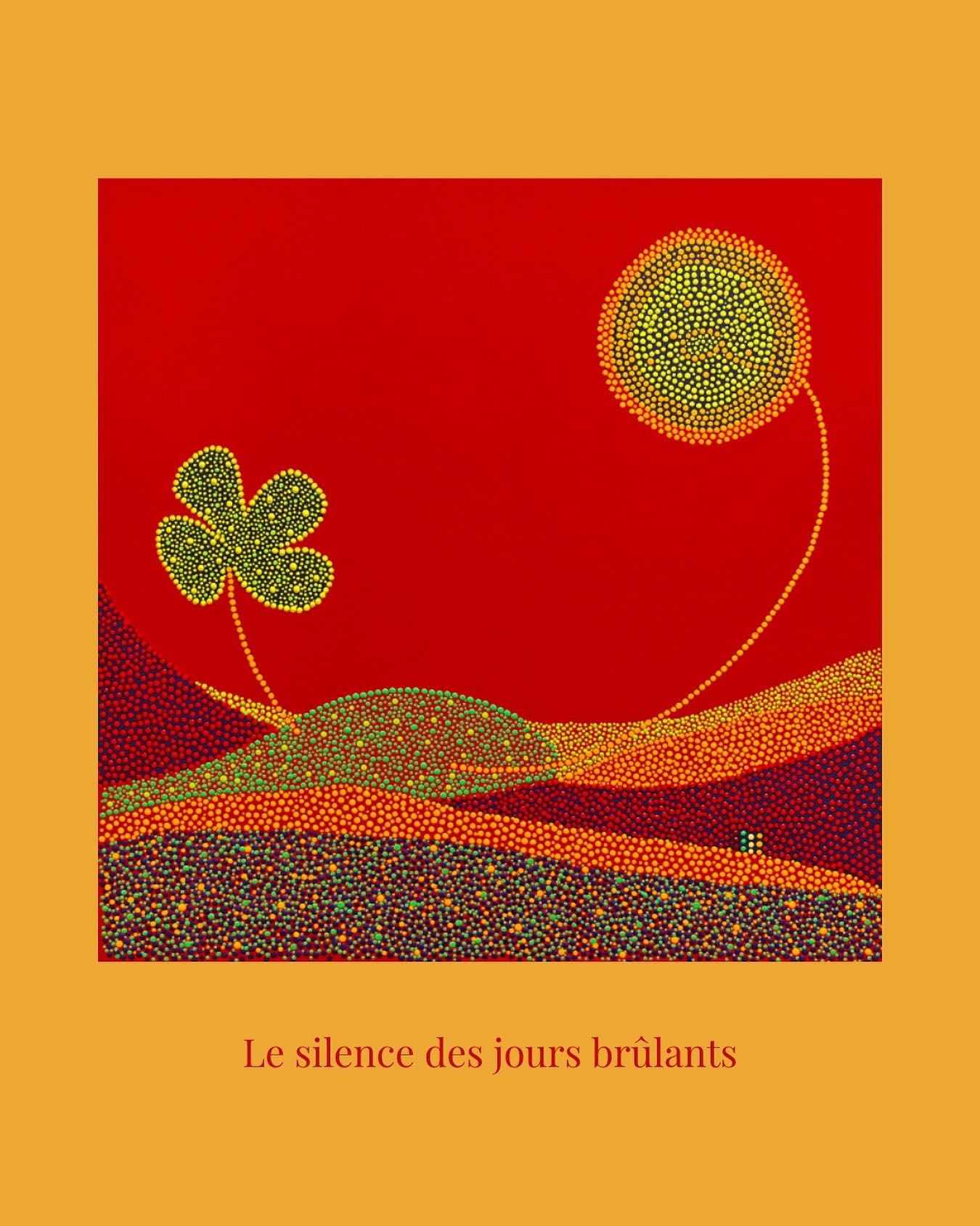 L’éclat du soleil, la forme du trèfle : le murmure de la chance, la densité de l’air et la profonde tranquillité qui s’installe quand le monde retient son souffle sous la chaleur…chaque point de couleur est une absence de bruit. #artsymbolique #natureabstraite #paysageonirique #couleurspures #pointillismecontemporain #artcontemporainfrançais #dotartist #nice06côtedazur #quebec🇨🇦 #camelbackgalleryfeaturedartist #ınstart