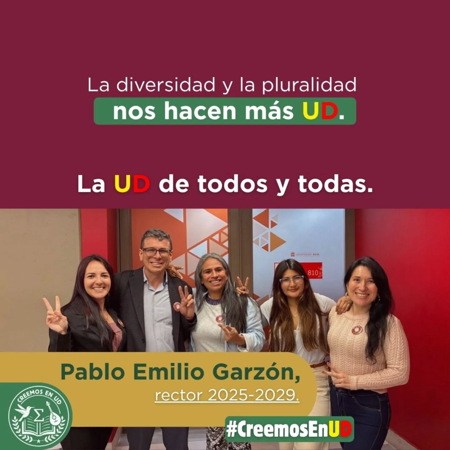 Con el protagonismo de las mujeres haremos una mejor UD.
Con ellas queremos impulsar la equidad, mayor incidencia y transformación de nuestra UD.
Seguimos por una Universidad Distrital de todos y todas.
Somos #CreemosEnUD.
www.pabloegarzon.com