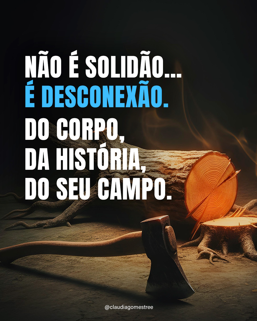 Você não está sozinha. Está desconectada.
Desconectada do seu corpo, que há anos você ignora os sinais.
Desconectada da sua história, que você prefere não lembrar.
Desconectada do seu campo energético, que grita pedindo atenção.
A sensação de solidão não é sobre falta de pessoas ao redor. É sobre estar desconectada de si mesma.
Quando você se desconecta do corpo, para de sentir seus instintos, suas necessidades reais, os sinais que ele te manda sobre pessoas e ambientes. Vive na cabeça, mas seu corpo fica órfão da sua atenção.
Quando você se desconecta da sua história familiar, corta as raízes que te sustentam. Rejeita partes de quem você é, cria vazios internos, nega a força ancestral que corre no seu sangue.
Quando você se desconecta do seu campo energético, não consegue mais distinguir o que é seu do que é dos outros. Absorve tudo, se perde em meio às emoções alheias, não sabe mais onde você termina e o mundo começa.
A cura da solidão não vem de mais conexões externas. Vem de pertencer e se reconectar consigo mesma. Com suas raízes. Com sua essência. Com sua força.
Quando você se reconecta com quem você realmente é, a sensação de solidão simplesmente desaparece. Porque você nunca mais estará sozinha!
#ReconexaoInterna #ConexaoConsigo #ConstelaçãoFamiliar #CampoEnergetico #CorpoEAlma #CuraInterna #AutoconexaO #ClaudiaGomes