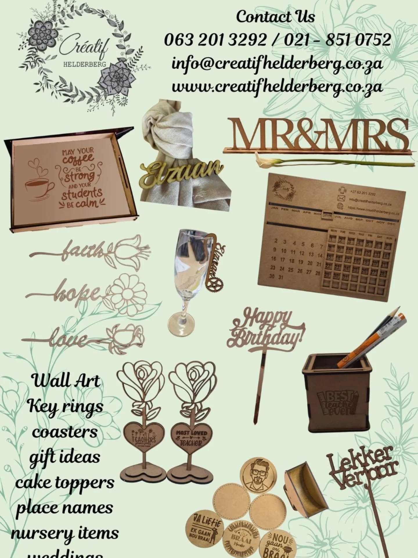 🎄✨ Only 5 Days to Go! ✨🎄
Don’t miss our stand at the Country Craft Market!
📍 186 Main Road, Somerset West
We’ll have lots of beautiful Christmas and teacher gifts, festive décor, and more! 🎁
🎅 Plus — we do personalized items on order.
Place your order at the stand and collect it at our shop!
Come visit us and get into the Christmas spirit! ❤️
#CountryCraftMarket #CreatifHelderberg #ChristmasGifts #TeachersGifts #HandmadeDecor #SupportLocal
@partydecorhire
@retro_photo_booth