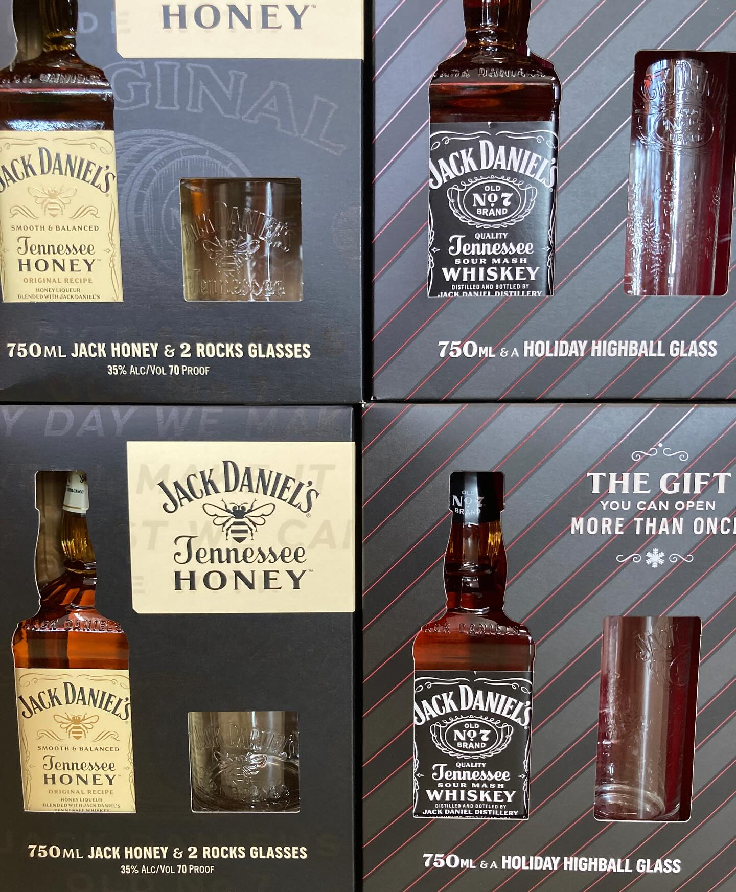🥃 🎄 Jack Daniel’s holiday gift packs never disappoint. Those rocks glasses get us every time! @jackdaniels_us #liquorstore #whiskey#upstateny#adirondacks#lakechamplain#canada