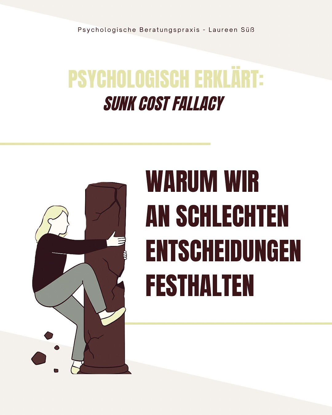 ❌ Hältst du an etwas fest, obwohl es dir längst nicht mehr guttut?
💡 Das passiert vielen von uns. Psychologisch nennt man das „die versunkene Kostenfalle“: Wenn wir weitermachen, nur weil wir schon Zeit, Geld oder Hoffnung investiert haben – nicht, weil es noch sinnvoll ist.
🧠 Unser Gehirn bewertet vergangenen Einsatz höher als die Frage, was jetzt gut für uns wäre. Deshalb fühlt sich Loslassen oft schwerer an, als bleiben.
➡️ Daher dein Reminder:
„Nur weil du viel investiert hast, musst du nicht weitermachen.“
📌 Laureen Süß I Wirtschaftspsychologin (M.Sc.)
🧠 Psychologische Beratungspraxis Düsseldorf
@wirtschaftspsychologin I Link im Bio
#psychologischeberatung #wirtschaftspsychologie #berufundpsyche