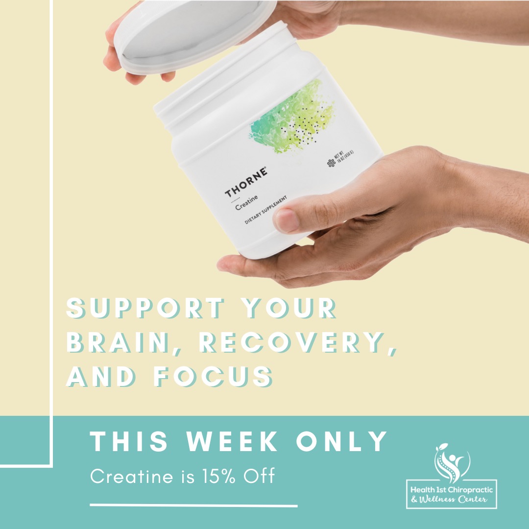 ⚡ Ready to power your nervous system and your day?
This week at Health 1st Chiropractic in Inver Grove Heights, we’re putting our Thorne Creatine on sale!
Why it matters: Creatine isn’t just for muscle – it supports brain & neuro-adaptability too, helping your body respond better to stress, recover faster, and stay sharp.
✅ Grab it while the sale lasts and give your system the fuel it deserves.
📍 Stop by the clinic or ask us about it when you come in.
#Health1stChiropractic #WellnessFuel #NervousSystemHealth #FamilyWellness