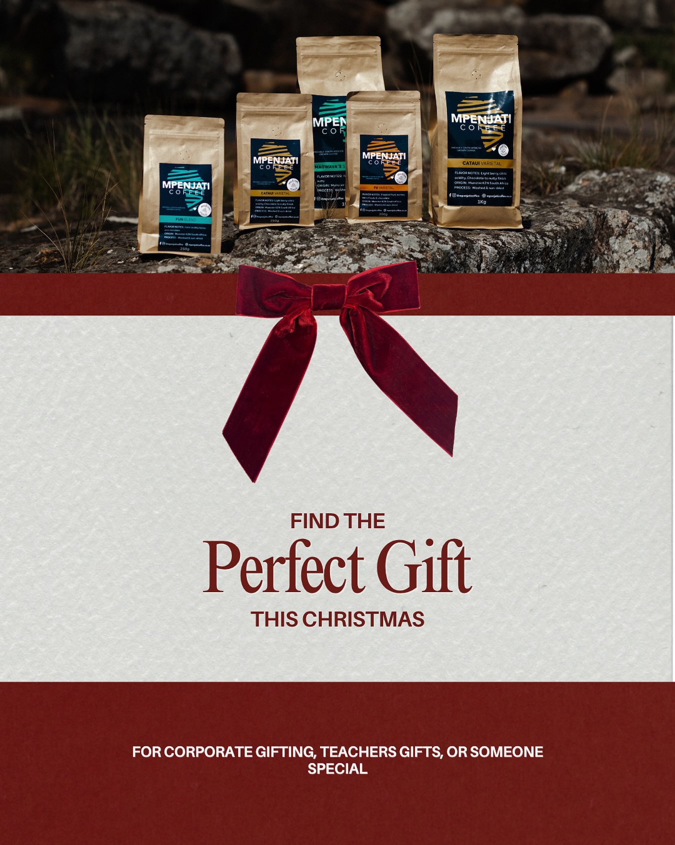 🎄 Christmas is just around the corner - and with it, the search for the perfect gift!
No matter who you’re shopping for, we’ve got you covered with our delicious range of homemade goodies:
🍫 Chocolate-coated coffee beans
🌰 Chocolate-coated macadamia nuts
🍪 Biscotti and biscuits
Pair it all with a beautiful mug, a bag of our freshly roasted coffee, or even the tools to brew the perfect cup! ☕
🎁 Shop online at mpenjaticoffee.co.za and get your Christmas gifting sorted early.
For custom gift boxes, email us at tasty@mpenjaticoffee.co.za - we’ll help you pack the perfect surprise!
#christmas #gifts #corporategifts #teachersgifts #gifting #giftbox #explore #kzn #instagood