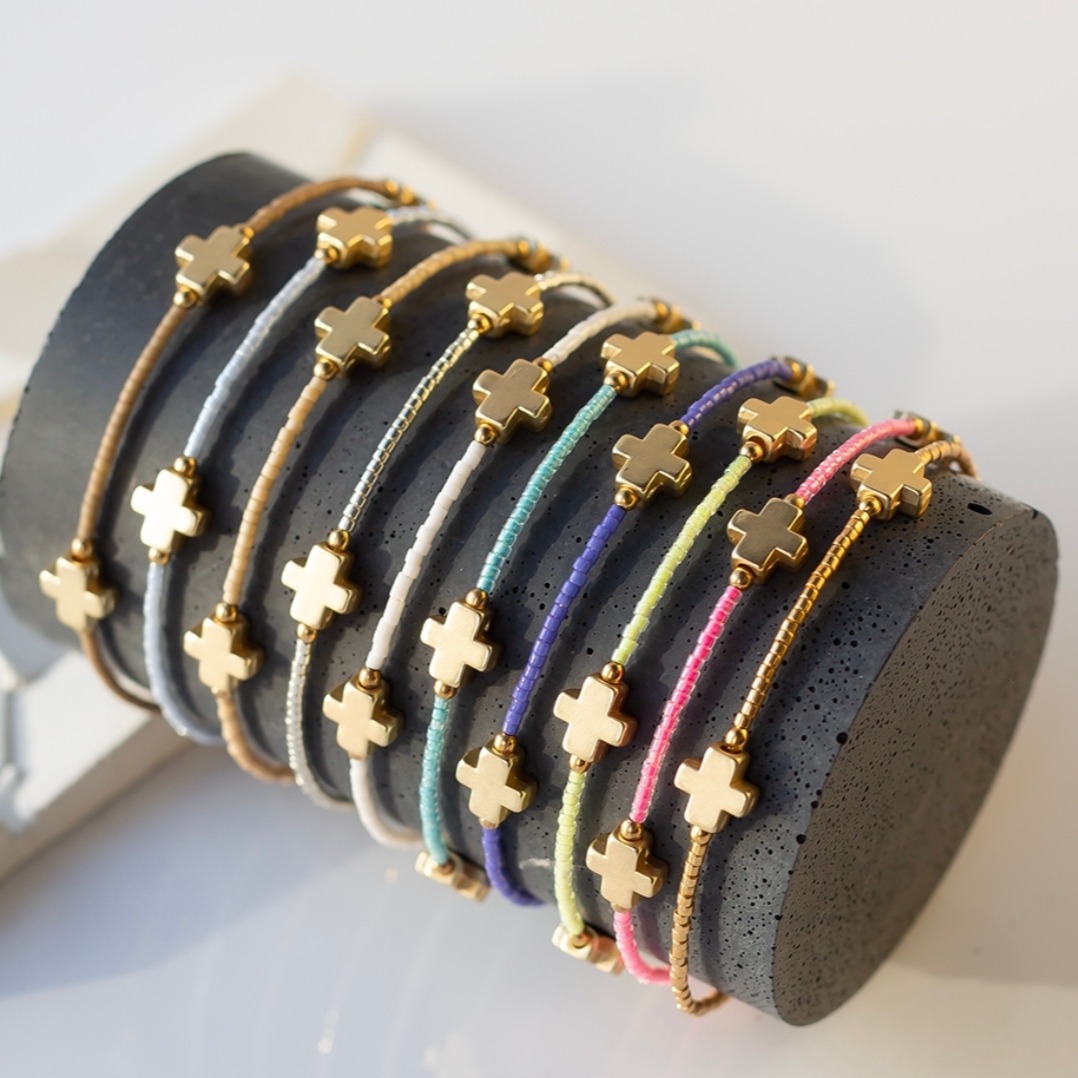 Whether you're treating yourself or surprising a friend, these Faithful cross bangles from Lenny and Eva are all about casual style with a splash of color and a sprinkle of faith. Because why not carry a little reminder of good vibes and belief everywhere you go?
Several styles and colors to choose from at our shop I-13 at Painted Tree in Roswell.