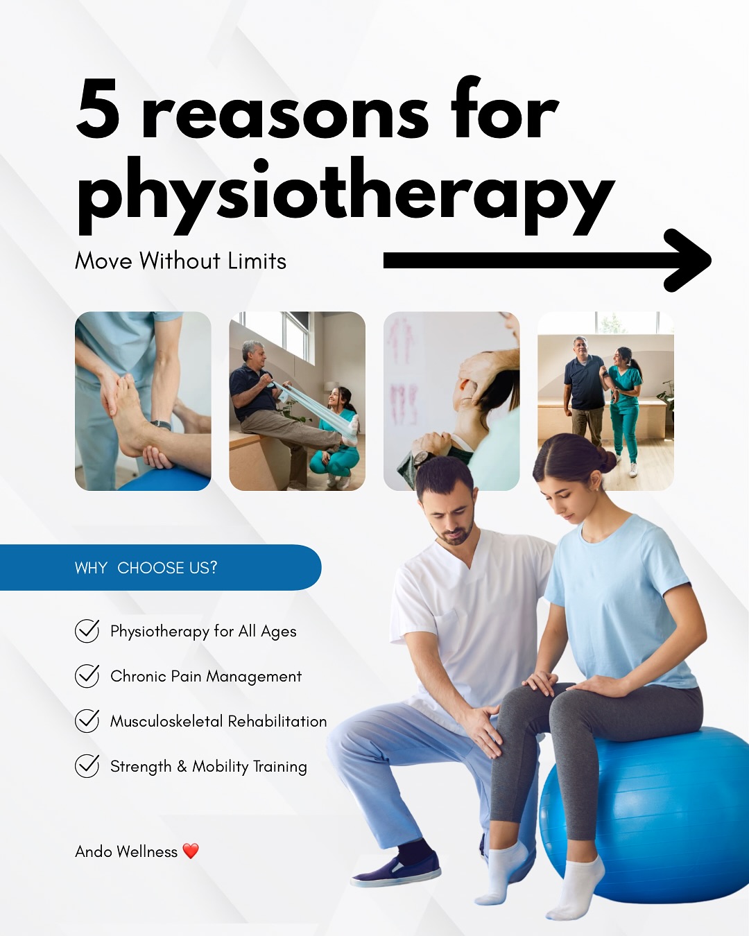 Struggling with pain, tightness or recurring injuries? Physio can help 👇💪
Here are 5 ways physiotherapy supports your body — especially if you train, lift, run or live an active lifestyle:
1️⃣ Reduces pain & inflammation
Targets the root cause, not just the symptoms.
2️⃣ Speeds up injury recovery
Helps muscles, joints and ligaments heal the right way.
3️⃣ Improves mobility, strength & performance
Move better. Lift better. Feel better.
4️⃣ Prevents future injuries
Fixes imbalances and movement issues before they become problems.
5️⃣ Boosted by sports massage & manual therapy
At Ando Wellness, physio is combined with hands-on techniques for faster relief and better results.
📍 Aintree, Liverpool
💙 Ando Wellness – Physio • Sports Massage • Recovery
#PhysiotherapyLiverpool #SportsPhysio #SportsMassageLiverpool #AndoWellness #MSKPhysio #PainRelief #InjuryRecovery #AintreeWellness #LiverpoolFitness #ManualTherapy #ActiveRecovery