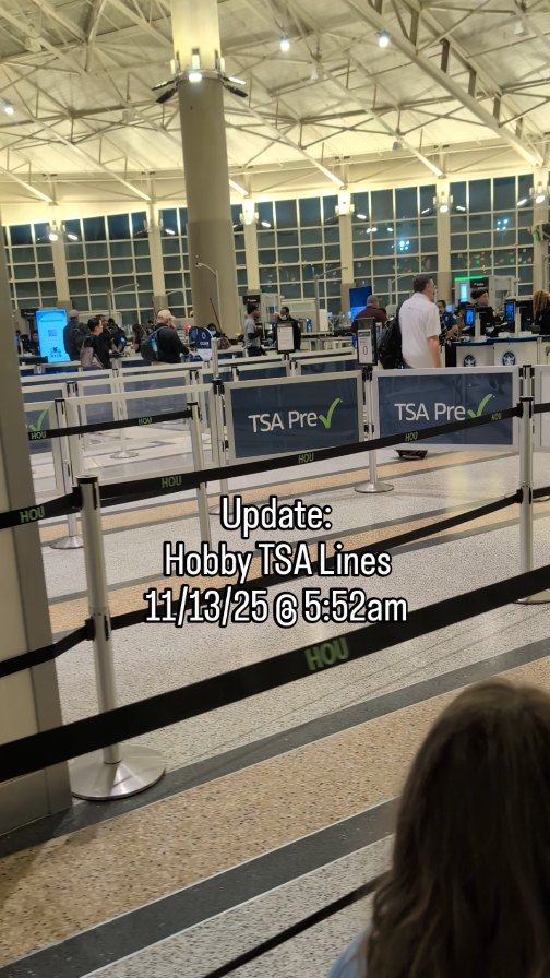 Update: Hobby TSA Lines
11/13/25 @ 5:52am
We walked right through security this morning! Yes, we used TSA Pre✅ but it was exciting to see all the lines were moving well!!
Do you have TSA Pre✅???