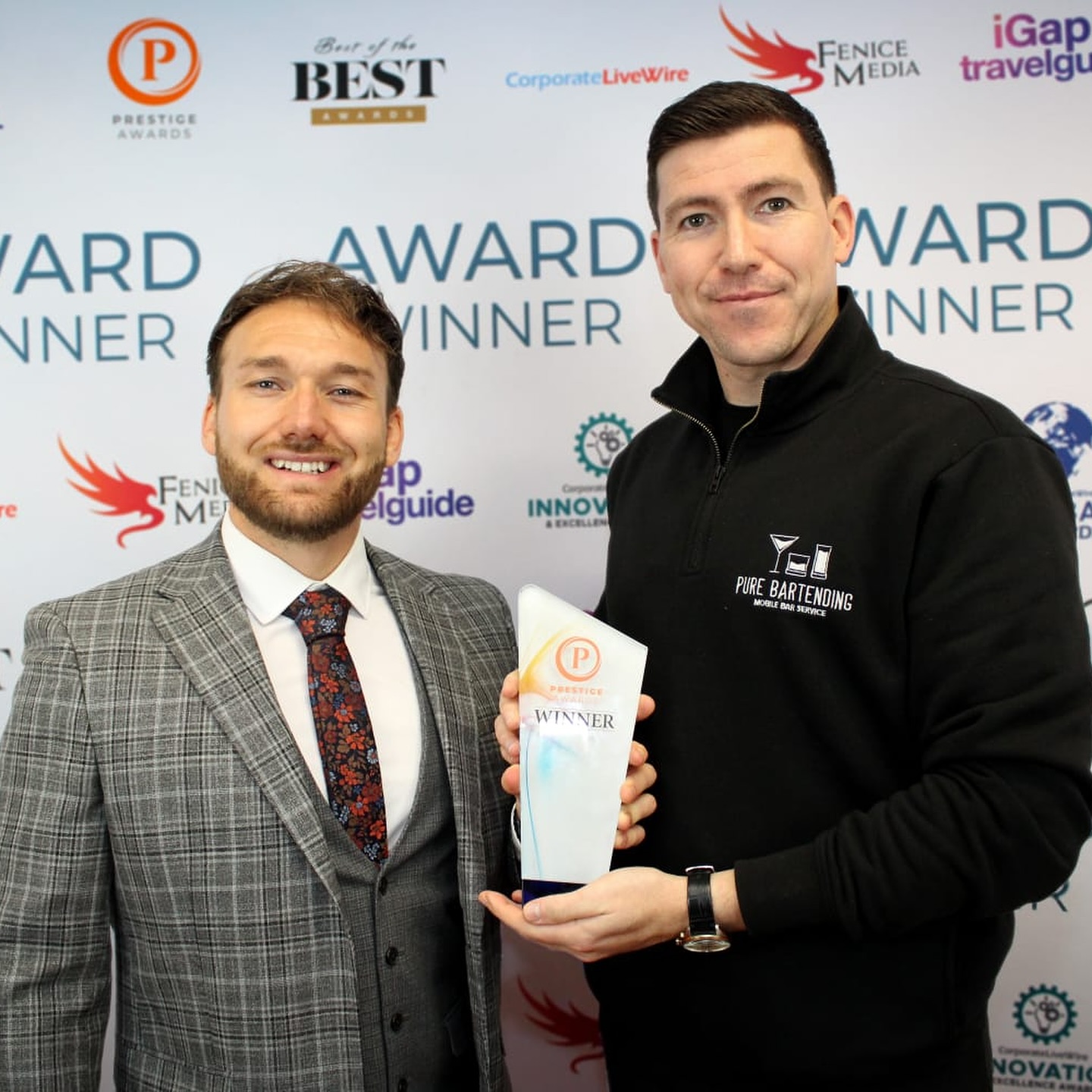 Pure Bartending – Mobile Bar Hire Company of the Year 2025/26! 🏆 Honoured to be recognised by the @the.prestige.awards for our team’s dedication and service.
__________________
#PrestigeAwards #MobileBarHire #MobileBartendingScotland