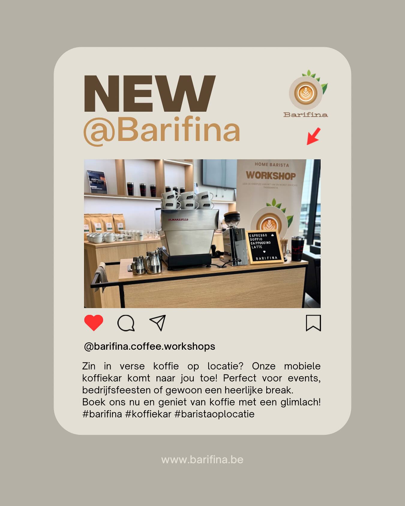 Zin in verse koffie op locatie? Onze mobiele koffiekar komt naar jou toe! Perfect voor events, bedrijfsfeesten of gewoon een heerlijke break.
Boek ons nu en geniet van koffie met een glimlach! ☕️
#barifina #koffiekar #baristaoplocatie