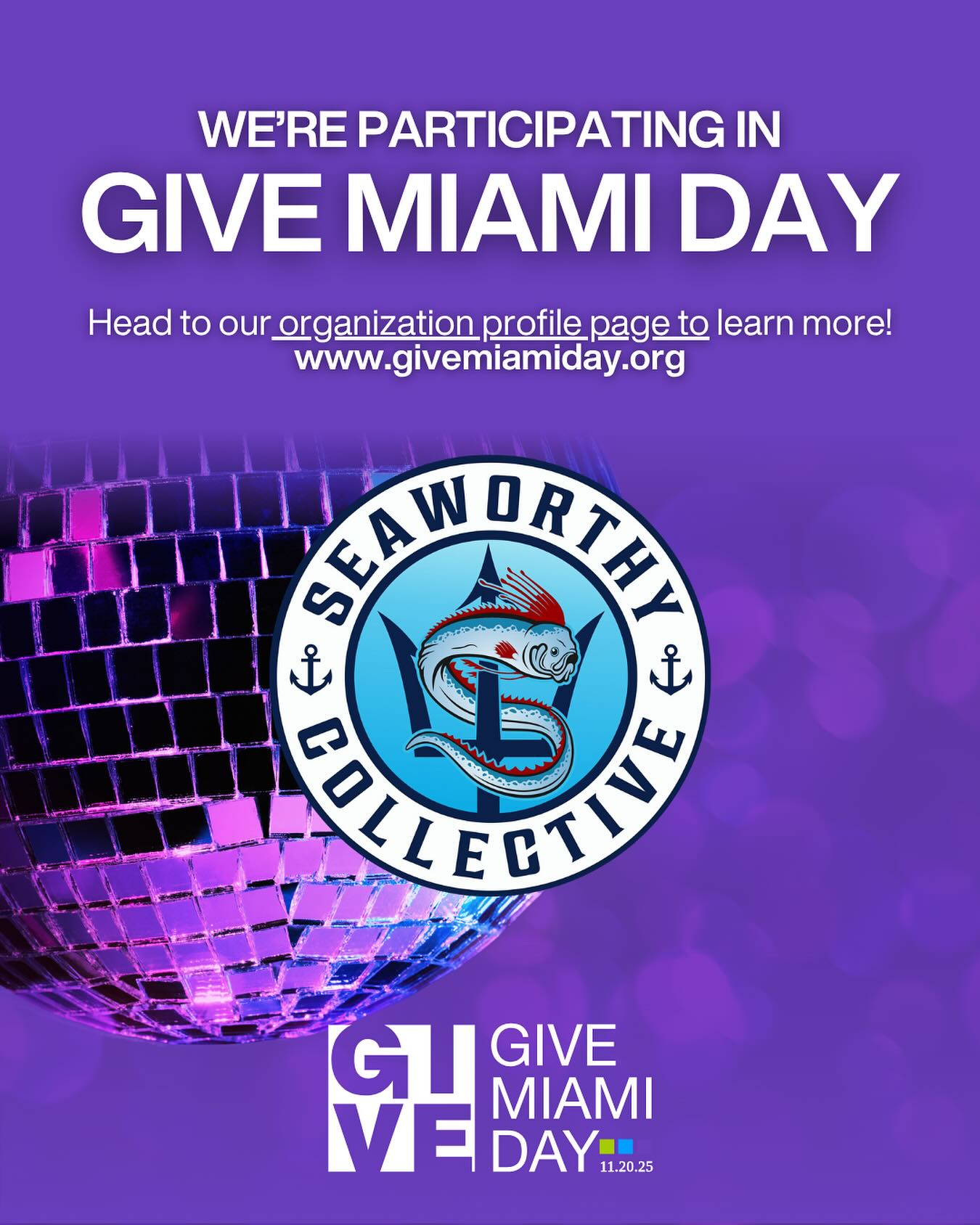 We are excited to share that we are participating in Give Miami Day. Visit our profile with link in bio.
Give Miami day is of the nation’s largest annual giving events. Hosted by The Miami Foundation, this 24-hour online campaign unites the Greater Miami community to support over 1,000 local nonprofit organizations across sectors like education, arts, environment, and social services.
We invite you to make an impact by donating to Seaworthy Collective. Your support empowers current, aspiring, and underrepresented entrepreneurs to drive innovative solutions for environmental challenges in South Florida and beyond.
Profile: givemiamiday.org/organization/seaworthycollective
Stay tuned for our fall showcase recap!
#seaworthycollective #givemiamiday #seasonofgiving #thankful #bluetech #supportinnovation