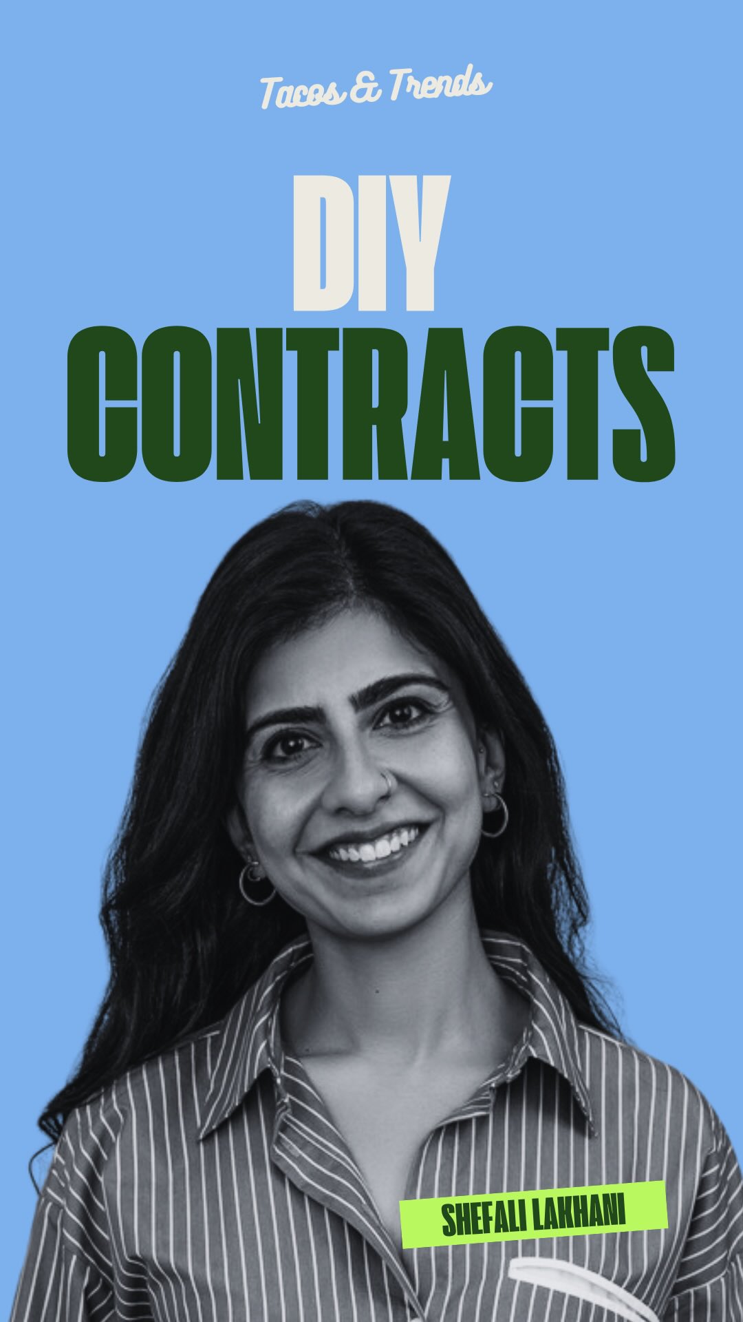 Avoid DIY contracts at all costs!!
@lawyershefali shares the #1 mistake she sees entrepreneurs make.
Link in bio to watch the full episode!
.
.
#TacosandTrends #legaladvice #contracts #diy #podcast