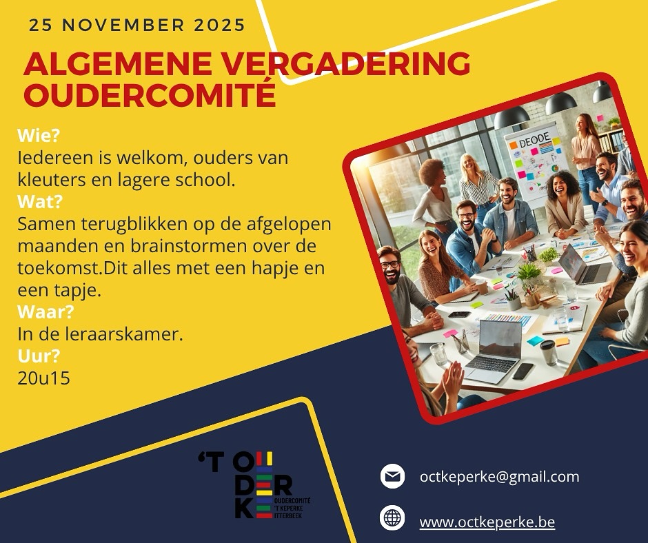 🌟 Oudercomité ’t Keperke – Doe je mee? 🌟
Hey ouders! 👋
Op dinsdag 25 november komt het oudercomité weer samen.
Iedere ouder is welkom — ook als je er nog nooit bij was! 💛
We praten even over wat er de voorbije maanden gebeurde.
En we denken samen na over wat we nog kunnen doen voor onze school.
Gewoon eens komen luisteren?
Of zin om een ideetje te delen?
Alles mag, niets moet.
Kom erbij, denk mee, lach mee, doe mee!
Tot dan! ✨