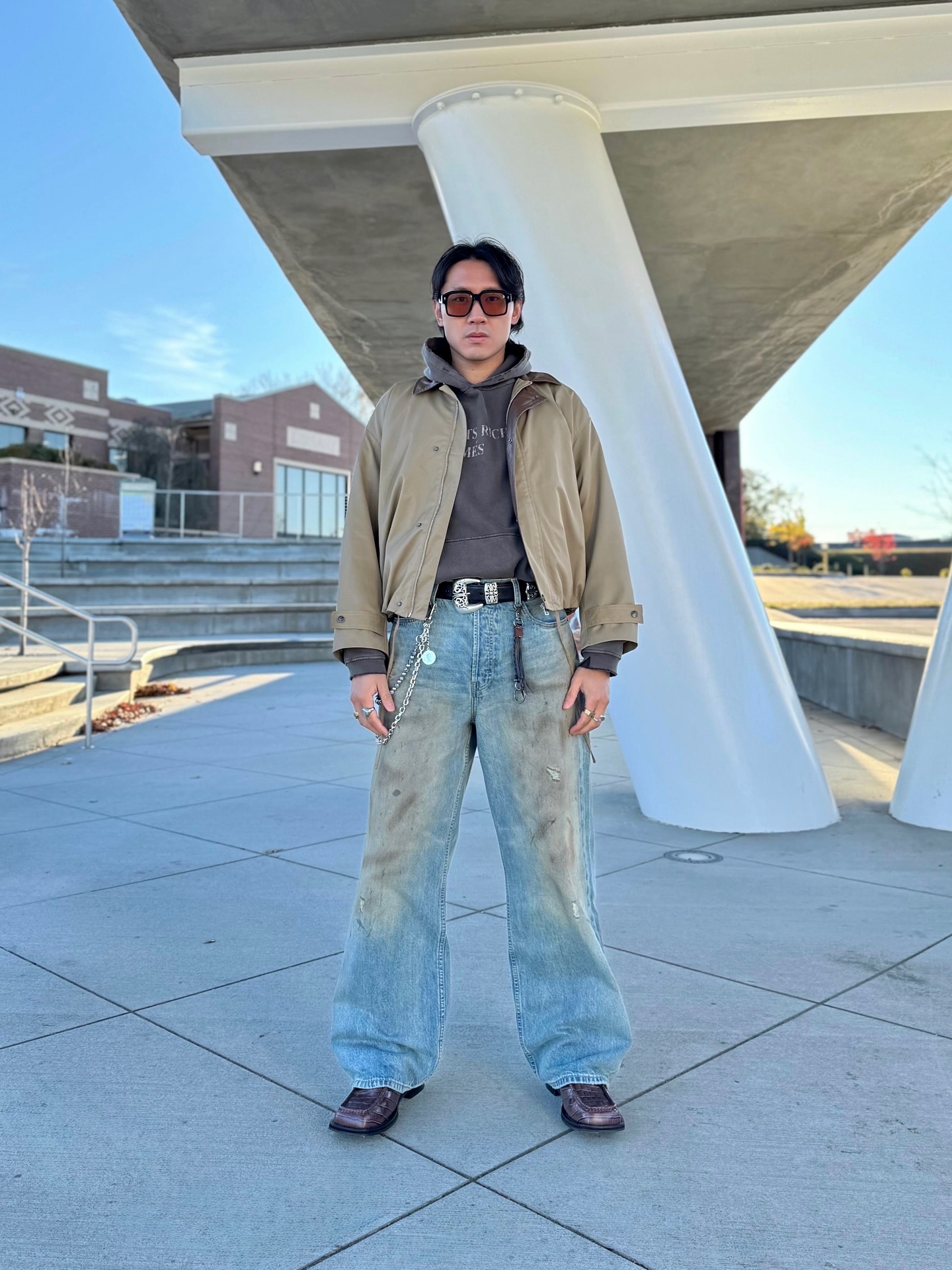 Like this look? Shop at www.highstreetporter.com
Search these keywords in the homepage
Sunglasses: Donato
Jacket: Twill Jackey
Hoodie: ERD Classic Logo
Belt: 3 Piece Classic Western
Pants: Leather Pocket
Shoes: Crocodile Effect
#mensfashion #mensfashionpost #mensfashionreview #mensfashionblogger #fashionblogger #fashionmen #fashionkilla #fashionmens #fashionmenswear #mensfashionblog #mensfashions #mensfashionstyle #mensfashiontips #mensfashiontrends #mensfashionwear #mensfashiondaily #mensfashionposts #mensfashionadvice #mensfashiontrend #acnejeans #enfantrichesdeprimes #acnestudio #erd #chromehearts #acnejeans #jacquesmariemage #martinerose