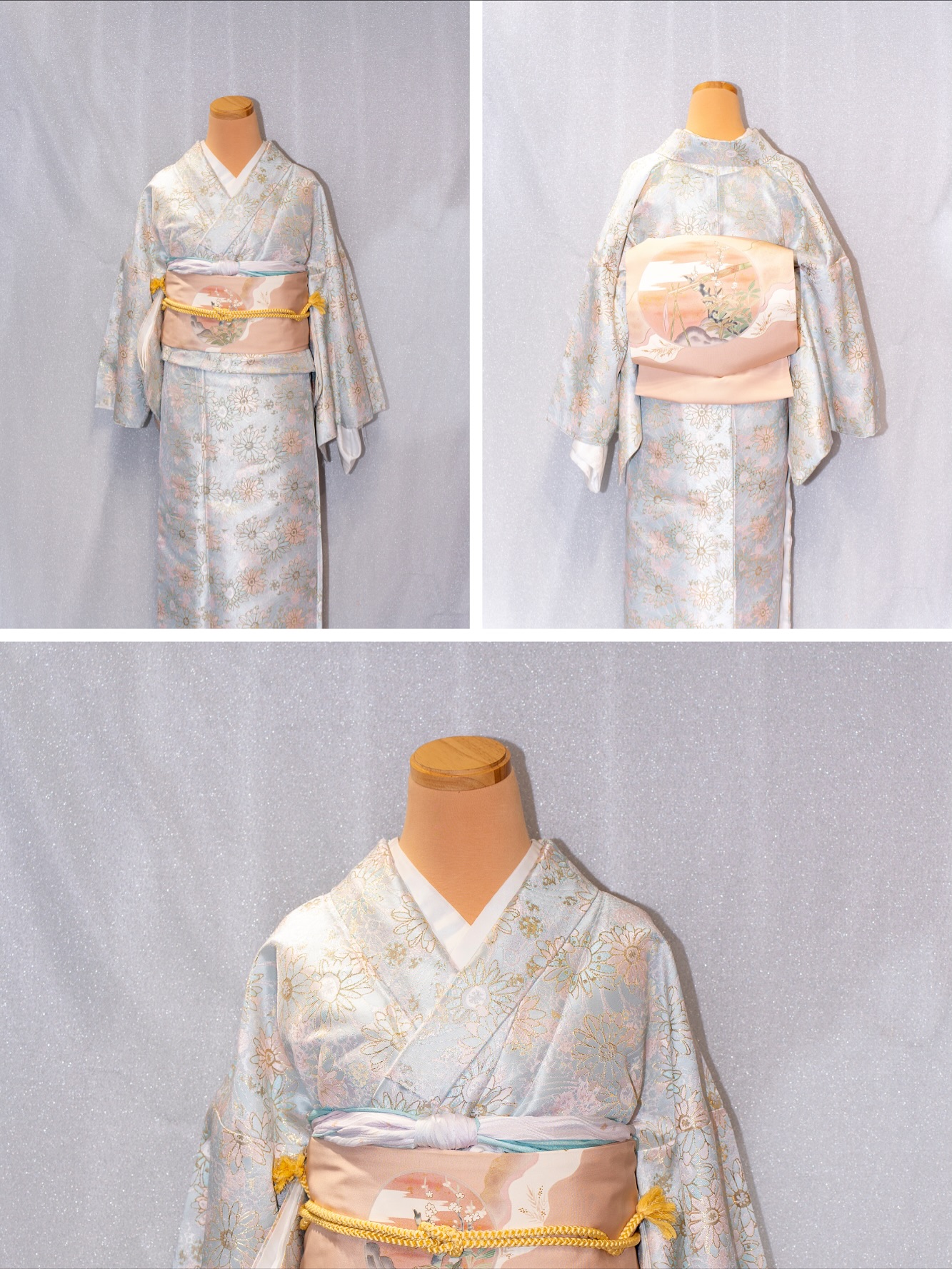 朝霞の華小紋 No.363
淡い水色に金銀の花文様がやさしく輝く、上品で落ち着いた雰囲気の小紋。
柔らかな桃色の帯がふんわりと華を添え、日常のお出かけから特別な一日まで幅広く楽しめます。
淡水藍色底點綴金銀花紋,氣質溫柔高雅。
搭配柔和桃色系腰帶,使整體更添亮點,非常適合外出散步、約會或輕正式場合。
A soft and elegant komon in pale aqua, accented with subtle gold and silver floral motifs.
The light peach obi brings warmth and charm, making it perfect for casual outings or semi-formal occasions.
⸻
小紋方案:5,760円(税込)
フルセット内容:
重衿、帯揚げ、帯締め、袋帯、バッグ、ぞうり、長襦袢(半衿付き)、基礎編み髪
全套包含:
重領、腰揚、腰繩、袋帶、手提包、草履、長襦袢(附半領)、基礎編髮
Full Set Includes:
juban with collar, obiage, obijime, fukuro obi, bag, zori sandals, nagajuban (with haneri), basic hairstyling
#浅草 #浅草観光 #浅草着物 #浅草浴衣 #浅草浴衣レンタル #浴衣 #浅草行 #着物 #着物レンタル #浅草着物レンタル #着物ヘア #日帰り旅行 #プチ旅行 #旅行 #卒業行 #浅草デート #レース着物 #和服 #和服體驗 #浅草和服 #浅草觀光 #浅草和服體驗 #東京旅遊 #東京観光 #kimono #kimonorental #kimonostyle