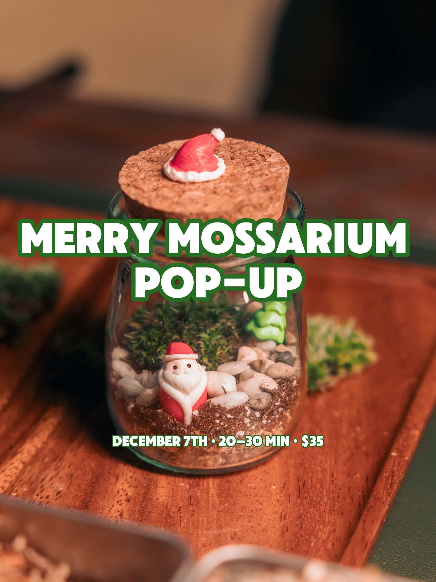 Our Merry Mossarium Pop-Up is happening on December 7th! 🎄🌿
A quick 20–30 min holiday mini workshop to create your own tiny Christmas moss world.
$35 with online booking · $45 walk-in
We’d love to see you for this little festive moment ✨
#vancouverchristmas #thingstodoinvancouver #christmasevent #holidayworkshop #miniterrarium #christmasdatenight