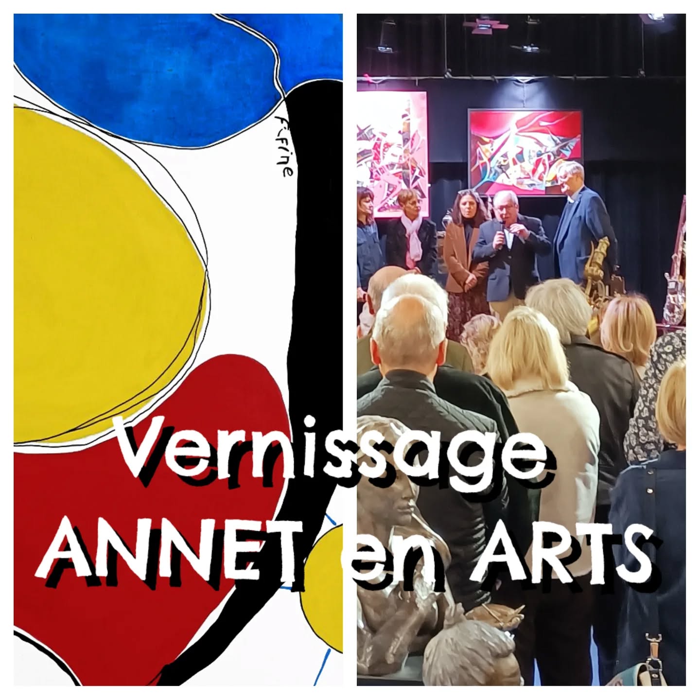 Beaucoup de monde hier au vernissage de l'édition 2025 d'ANNET en ARTS.
Vous avez jusqu'à lundi 17/11 pour venir découvrir de très belles peintures et sculptures !
Centre culturel Pompidou - Annet sur Marne - 10h-18h