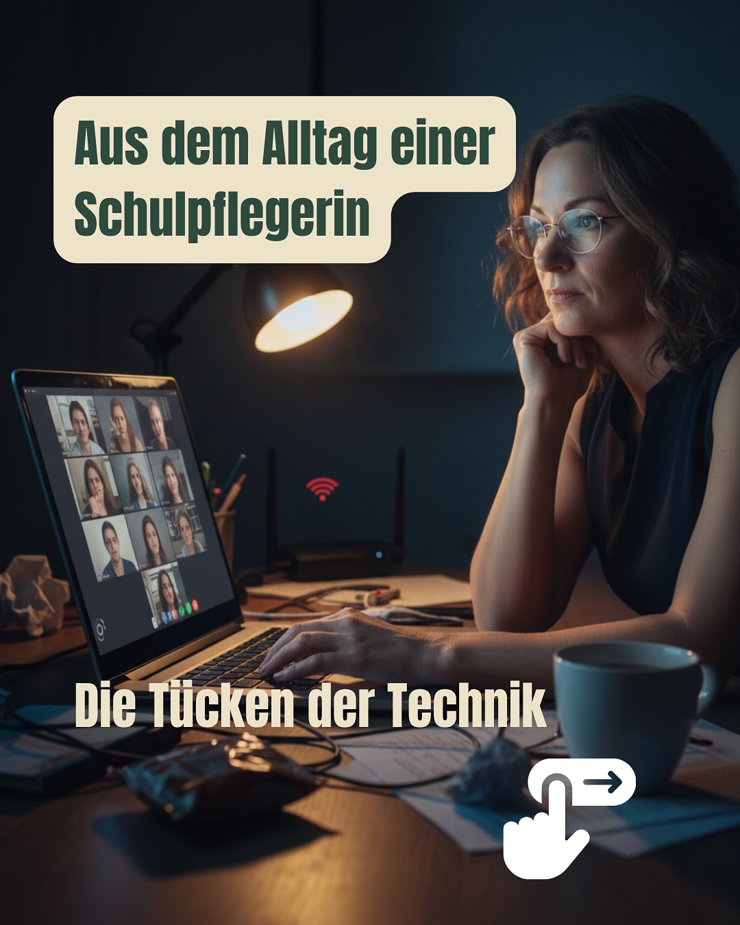 Wenn der grösste Gegner am Abendmeeting nicht das Budget, sondern das Ladekabel ist… 🤦♀️💻
Wer kennt dieses Technik-Chaos auch?
Team Schulpflege: Multitasking zwischen WLAN-Aussetzern, Teetassen und verzweifeltem Kamera-Klicken.
Kurz gesagt: Manchmal ist Zoom härter als jede Schulreform! ☕️✨