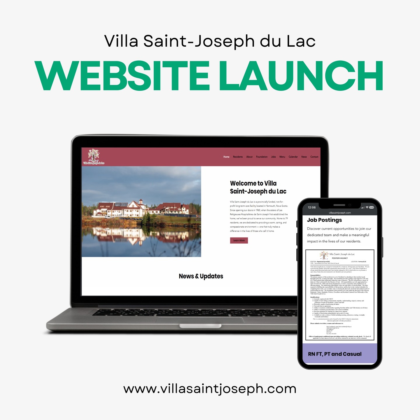 We’re excited to share the launch of the brand new website for Villa Saint-Joseph du Lac!
The updated site features a modern design, improved navigation, and easier access to programs, services, and resources for families and residents.
Check out the full launch announcement on our blog.