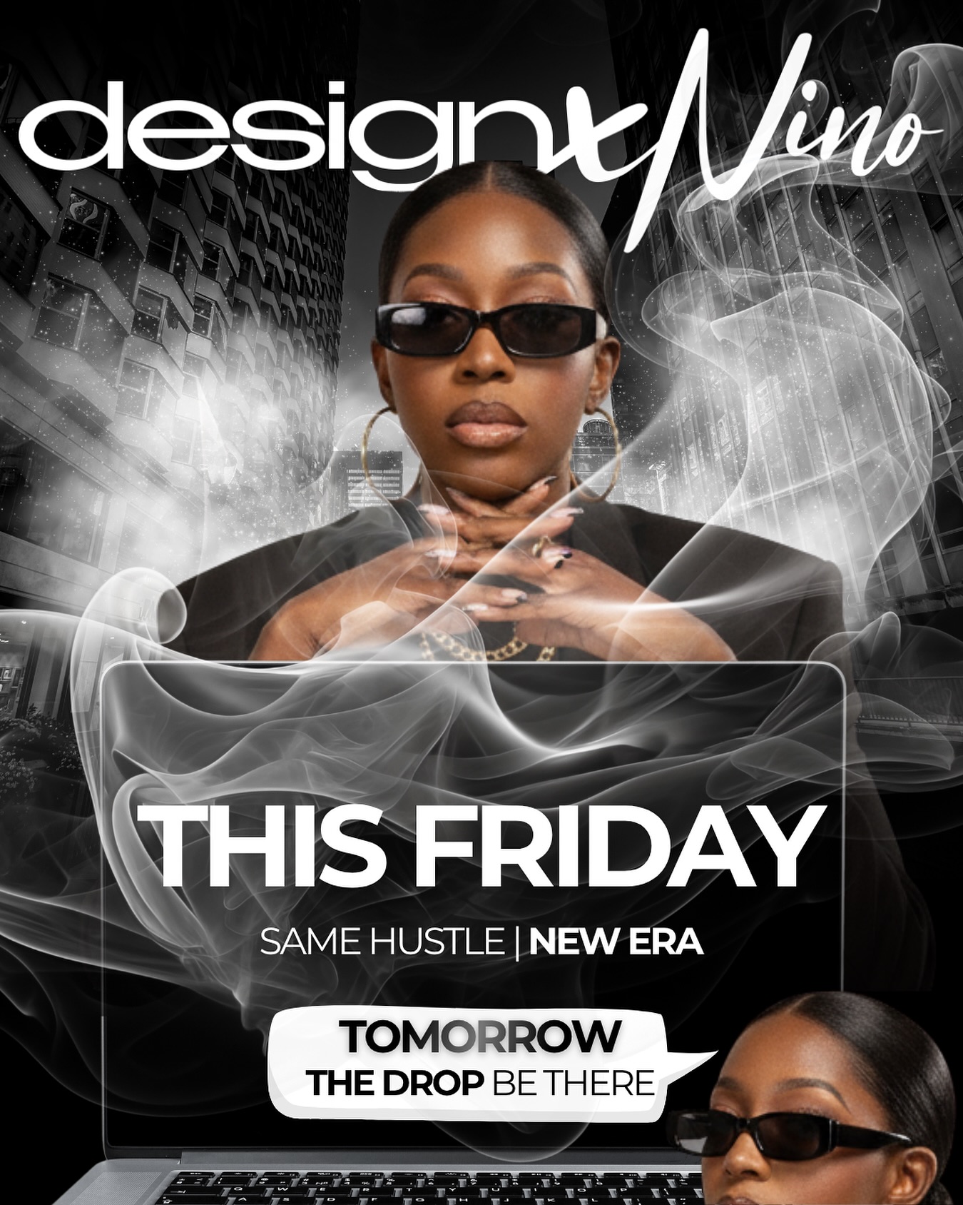 Psst… The drop is tomorrow! Be there or get left behind.
If you want in, follow @designxnino now so you don’t miss it.”
Hashtags:
#DesignXNino #BrandGlowUp #EntrepreneurLife #BusinessLaunch #BuildYourBrand #BrandDesigner #EntrepreneurMindset #GraphicDesigner #CreatorCommunity #BusinessGrowth