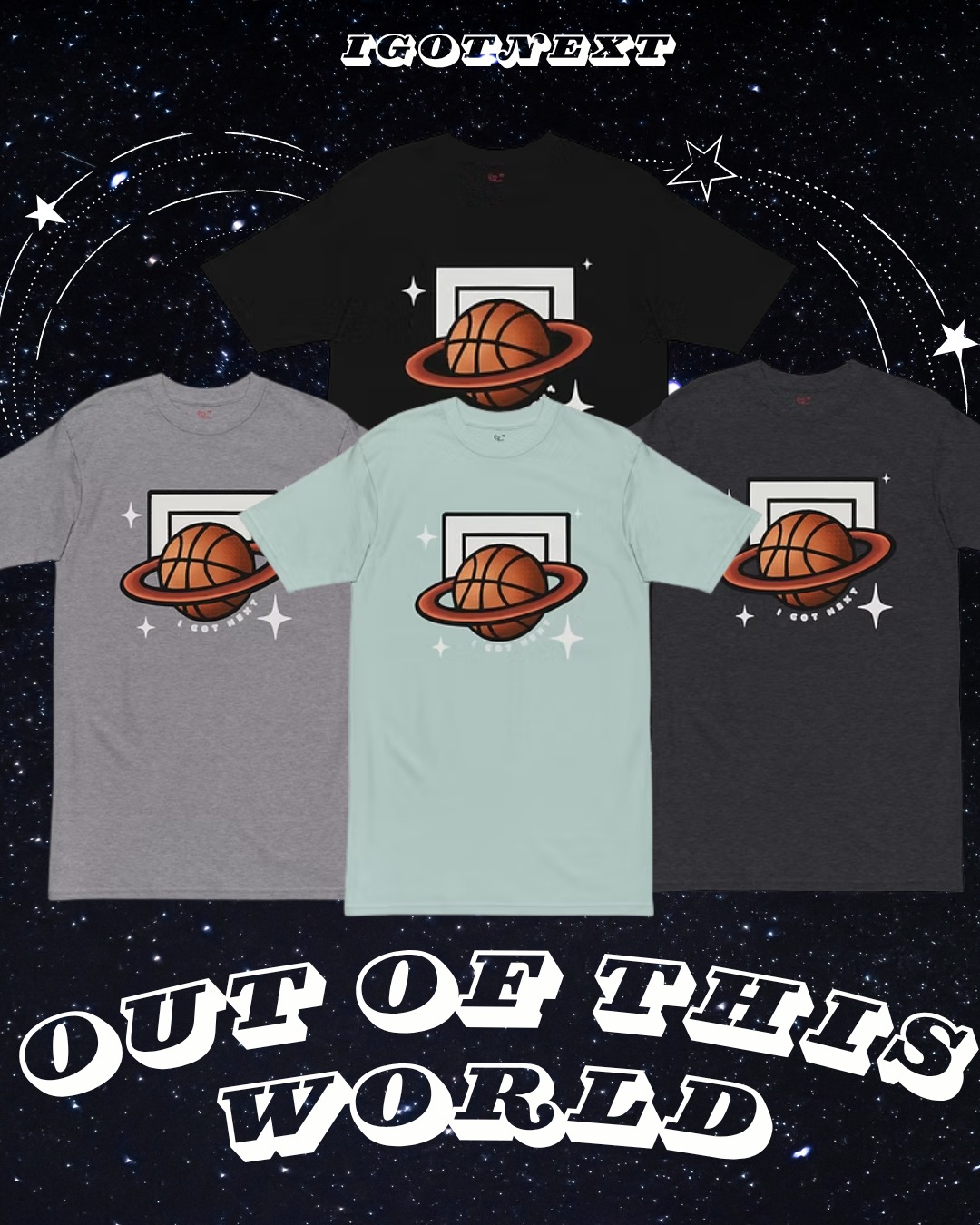 For all your plays that are out of this world, check out our IGotNext Galaxy Hoop shirt!
Available in Youth & Adult sizes while supplies last at igotnextinc.com
#basketball#smallbusiness#nba#basketballislife#sportsgear#hooper#explorepage