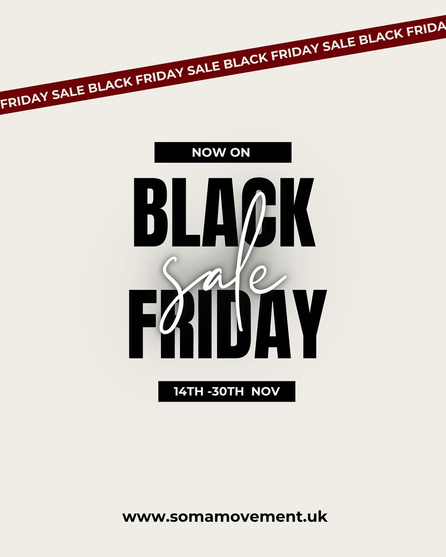 🖤 BLACK FRIDAY SALE AT Soma Movement IS HERE 🖤
Our biggest offer of the year is here! From 14–30 November, enjoy
✔️ FREE classes with class pack purchase
✔️ Exclusive discounts for Soma members Only
Move with intention, reset your body, and treat yourself this season. T&C apply
Come and move with us
#SomaMovementStudio #BlackFridaySale #MoveWithPurpose