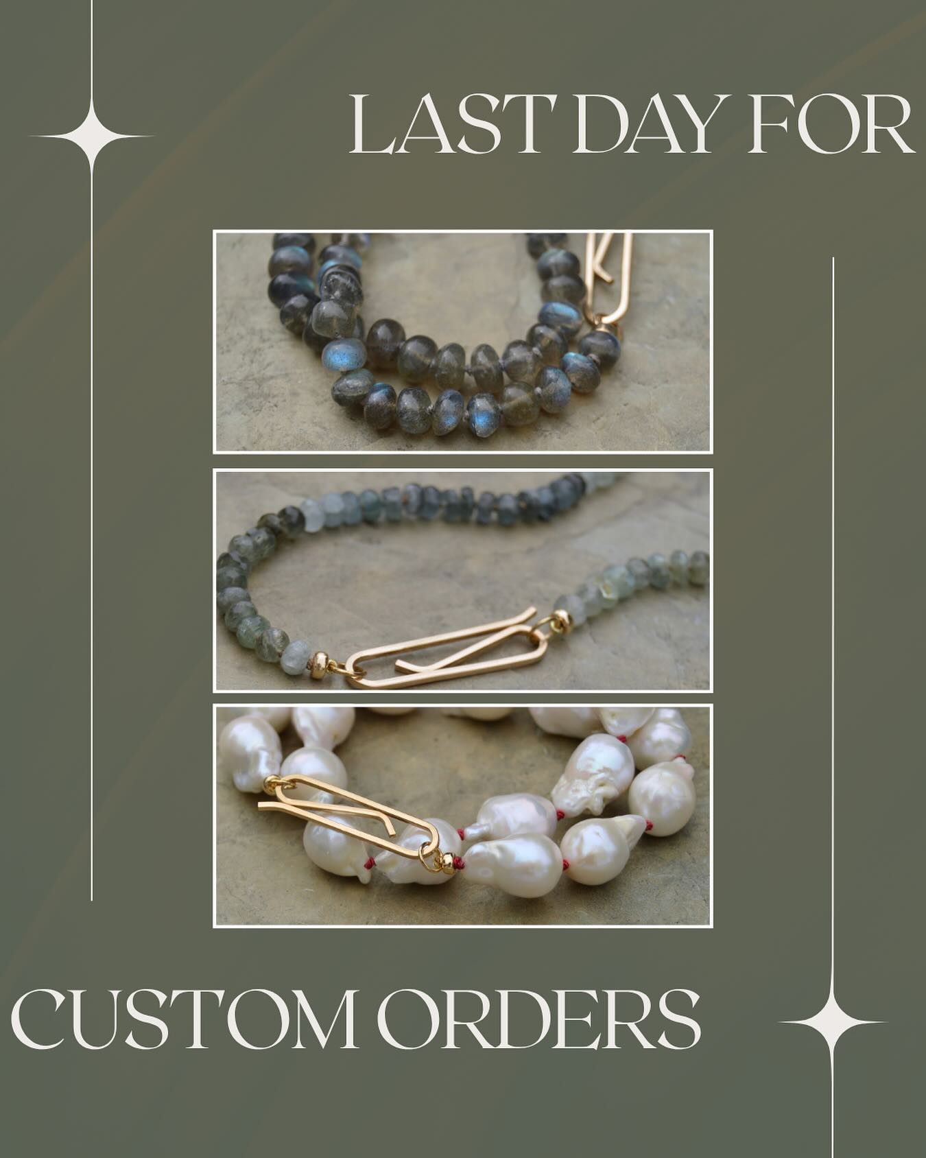Today is the last day to request a custom order for the holidays! Get the conversation started today by sending me a DM or an email! am@annekemagarianjewelry.com