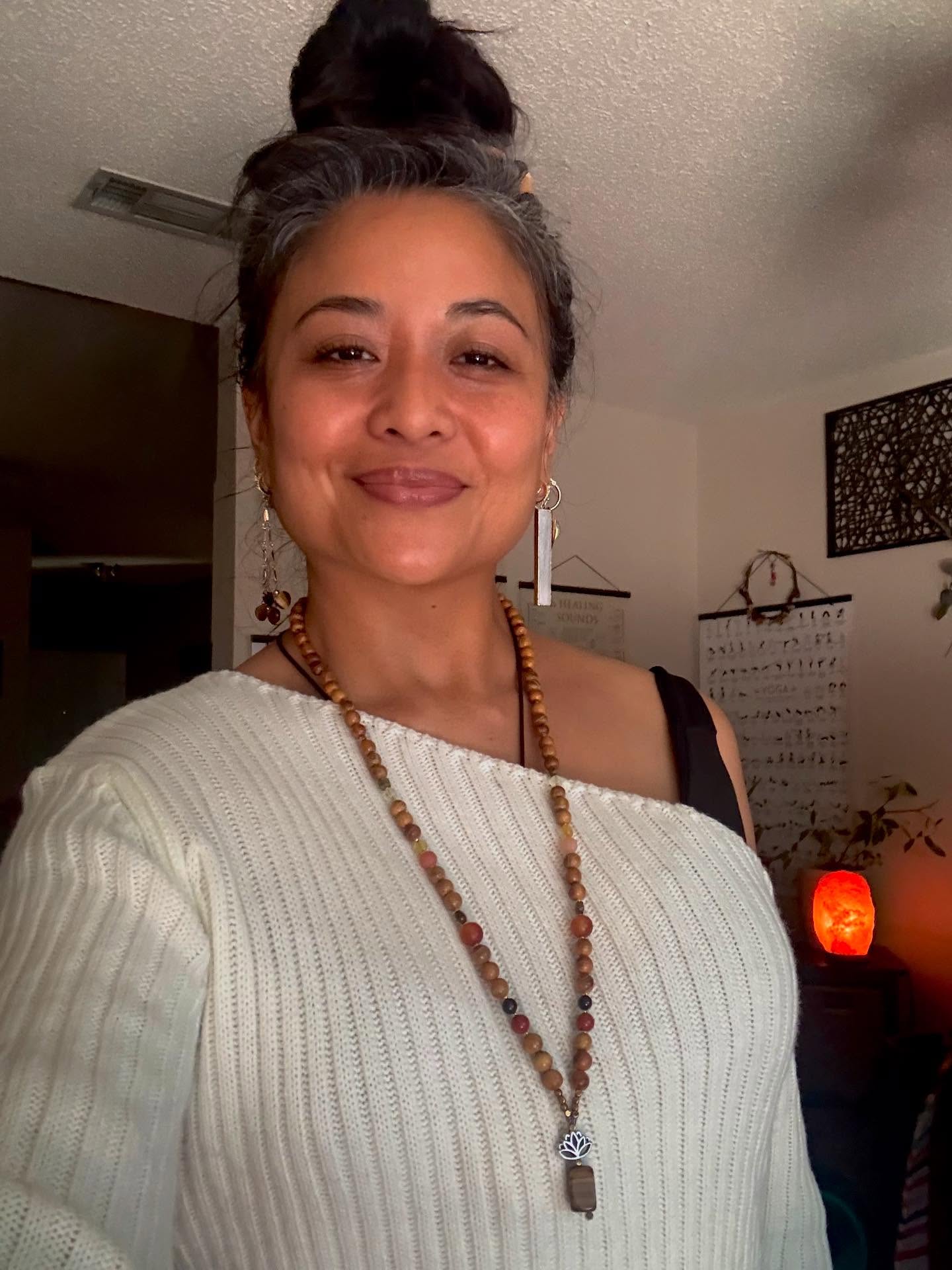 In natural @dayinthelifeofgina style, she brings me a gift on her birthday to her Reiki session! I gifted her candy & a basil plant, and she gifted me this beautiful piece she made by hand, intentionally selecting each bead. The details & love that go into her pieces are also naturally Gina! She is a beam of loving kindness and so skilled at creating. 📿
These would make great gifts, as well. Hit her up. ☺️ #shopsmall