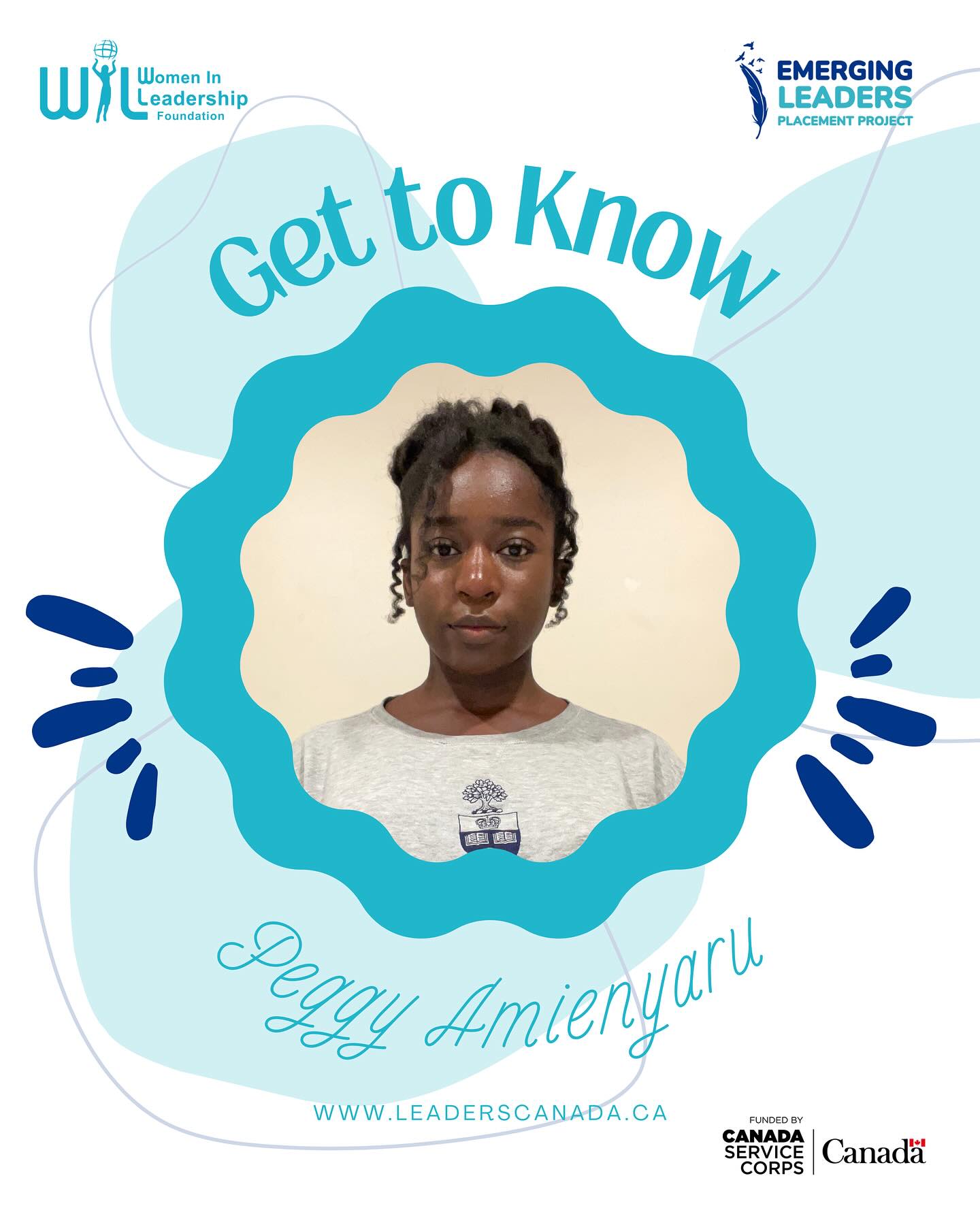Meet Peggy Amienyaru, one of our inspiring Emerging Leaders volunteers! 🌟
Peggy joined the project driven by her passion to make social change and support underprivileged communities. She believes that even small efforts can create meaningful impact, and she brings this dedication, leadership, and heart to every project she’s involved in.
📧 Reach out to us at leaders.wil@gmail.com to get involved
🔗 Learn more under Emerging Leaders Placement Project at leaderscanada.ca
Proudly funded by Canada Service Corps
#EmergingLeaders #YouthLeadership #IAmAVolunteer #VolunteerExperience #CommunityImpact #LeadershipInAction #CanadaServiceCorps #LeadersToday #YouthInCanada #RepresentationMatters #SocialChange