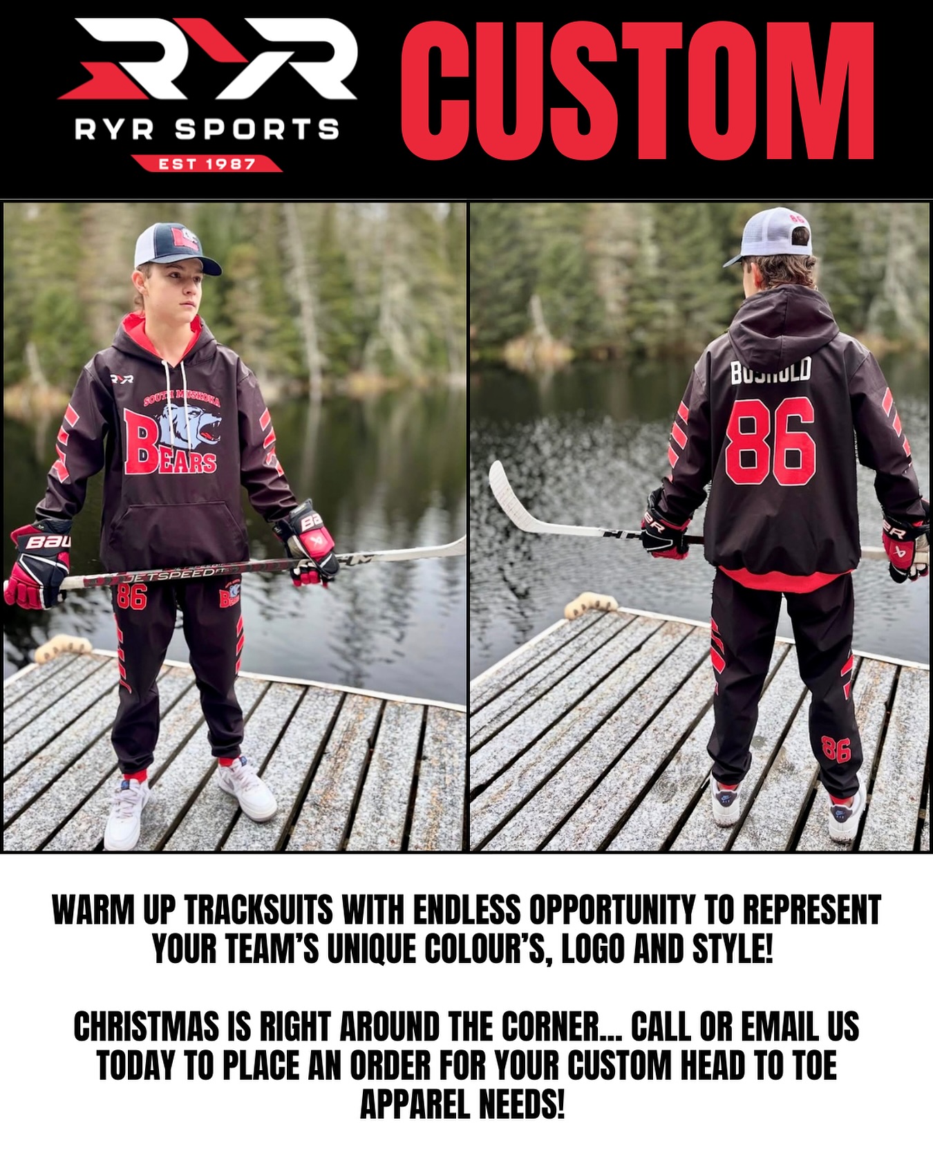 RYR Sports ๐๐ฅ
has been a leader in the industry for over 38+ years because we combine pro-level quality, custom design, and fast turnaround that is trusted by teams across North America.
Let us help you Rule Your Rival!
ORDER TODAY!
#647-281-1532