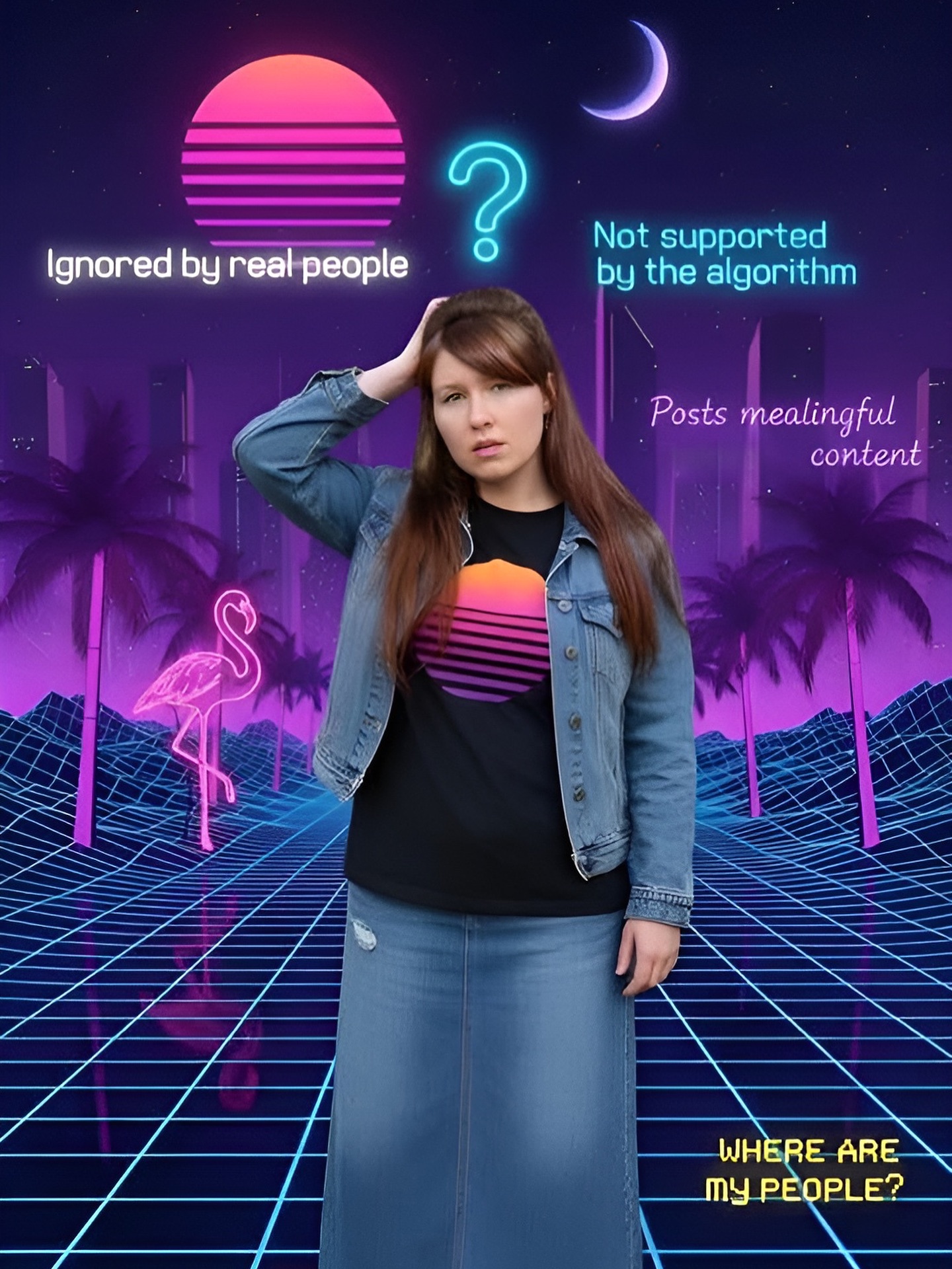 🌌 Nobody sees my videos…
but God sees every effort. ✨
Sometimes it feels like I’m posting into the void —
no likes, no comments, no traction.
Just neon dreams floating in a digital night.
But here’s the truth glowing brighter than any algorithm:
My worth isn’t measured in views.
My purpose isn’t determined by engagement.
And my work isn’t wasted when God is the One watching.
Every video.
Every idea.
Every quiet moment of creativity.
He sees it all.
And in His timing… He breathes life into the things that feel unseen.
Keep creating.
Keep shining.
Keep showing up.
Your consistency is worship.
Your art is a prayer.
And the God who sees in secret will honor what nobody else notices. 💜🌴🌅
#SynthwaveFaith #NeonHope #RetroSonyaDream #GodSeesYou