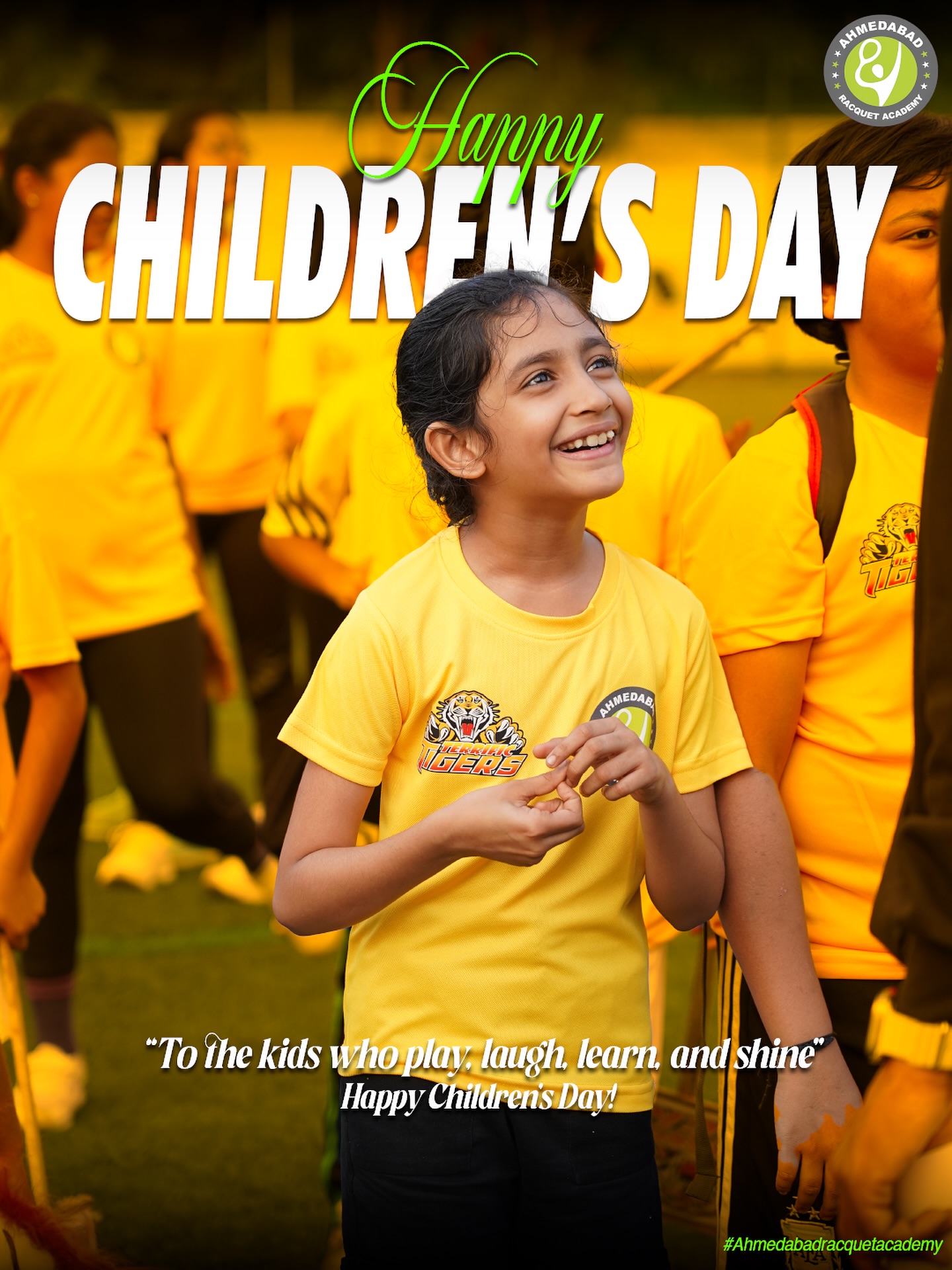 Celebrating the smiles, dreams, and unstoppable energy of every young champion.
Happy Children’s Day! ✨
#AhmedabadRacquetAcademy #ChildrensDay