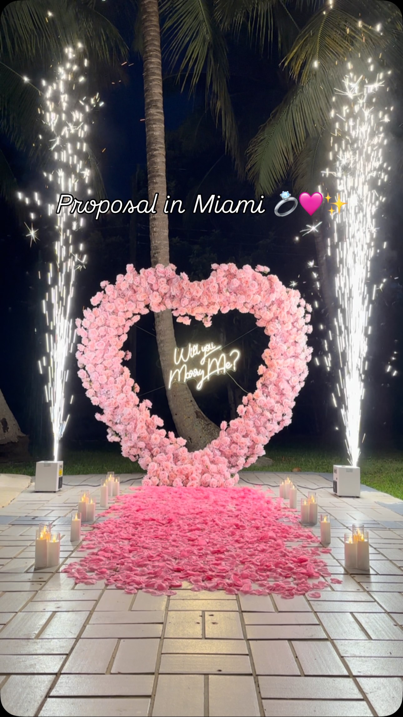 ✨💍 A simple setup… an elegant moment… and a WOW effect thanks to the cold sparks.
Miami might just be the most romantic place on earth to say YES.
Is your proposal next? 🩷
👉 Planning a proposal in Miami? DM me “MIAMI”.
👉 Follow @parismiamievents for more magical moments.
#miamiproposal #proposalinmiami #parismiamievents #engagementideas #willyoumarryme #shesaidyes #luxuryproposal #luxuryproposaldecor #demandeenmariage #decordemandeenmariage