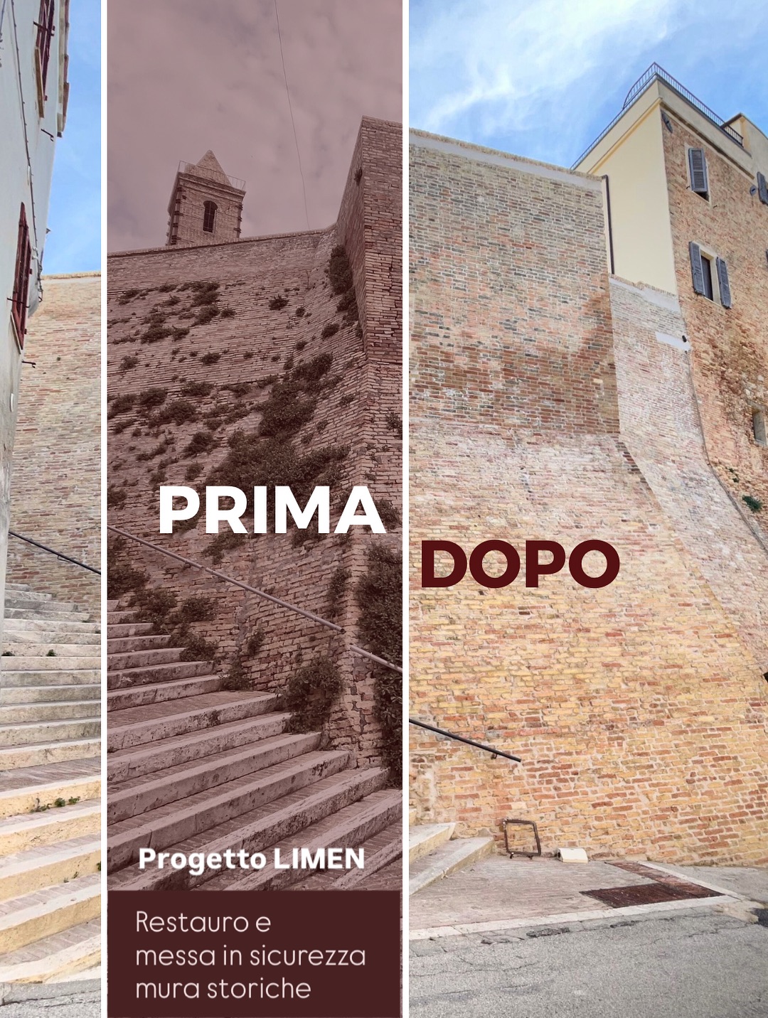 Le mura urbiche di Spinetoli, un tempo compromesse dal tempo e dalle intemperie, oggi tornano a essere un segno identitario per la comunità.
L’intervento di restauro ha avuto l’obiettivo di mettere in sicurezza e valorizzare un patrimonio storico, rispettandone materiali, stratificazioni e autenticità.
Abbiamo consolidato e restaurato le murature attraverso:
🔹 interventi strutturali mirati, per garantire stabilità e durabilità
🔹 materiali certificati specifici per beni vincolati, qui abbiamo usato @tassullo
🔹 tecniche conservative capaci di integrare la tradizione con le esigenze contemporanee
Il progetto “Limen” rappresenta un esempio concreto di riqualificazione urbana consapevole, dove la tecnica si mette al servizio della storia.
📍 Progetto “Limen” – Riqualificazione e restauro delle mura urbiche di Spinetoli (AP)
📩 Seguo enti pubblici e privati anche in interventi di restauro e riqualificazione architettonica, curando ogni fase — dal progetto alla direzione lavori.
.
.
.
#riqualificazioneurbana #restauroarchitettonico #architetturaitaliana #spinetoli #beniarchitettonici #progettazionepubblica #restauromurario #materialicertificati #tassullo #riqualificazionestorica #architetturacontemporanea #architettoitalia #priastudio #architetturadicontesto #rigenerazionecittadina #quietluxuryarchitecture #architetturaconsapevole #restauromonumenti #spazichevivono #progettazionearchitettonica