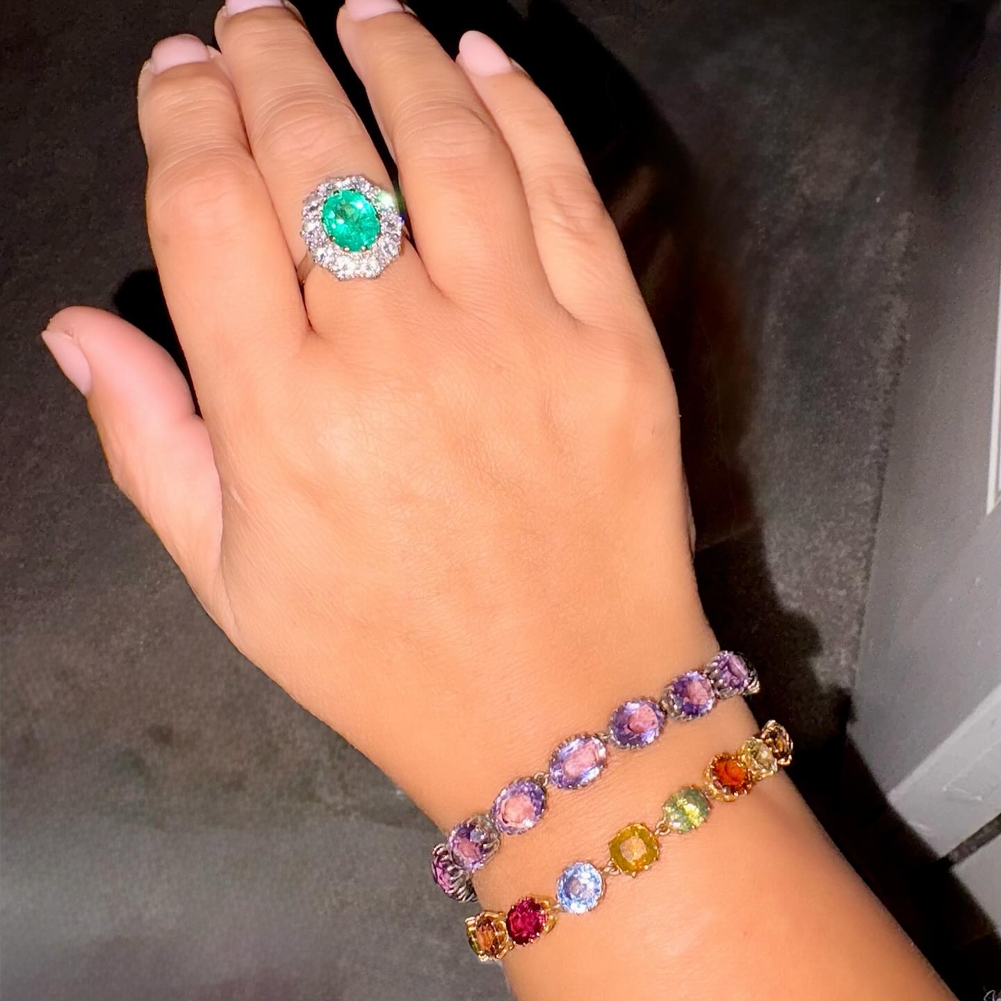 Brighten up a dull day with all the colours of natural gemstones. Ring & Bracelets available at www.heirloomjewells.com