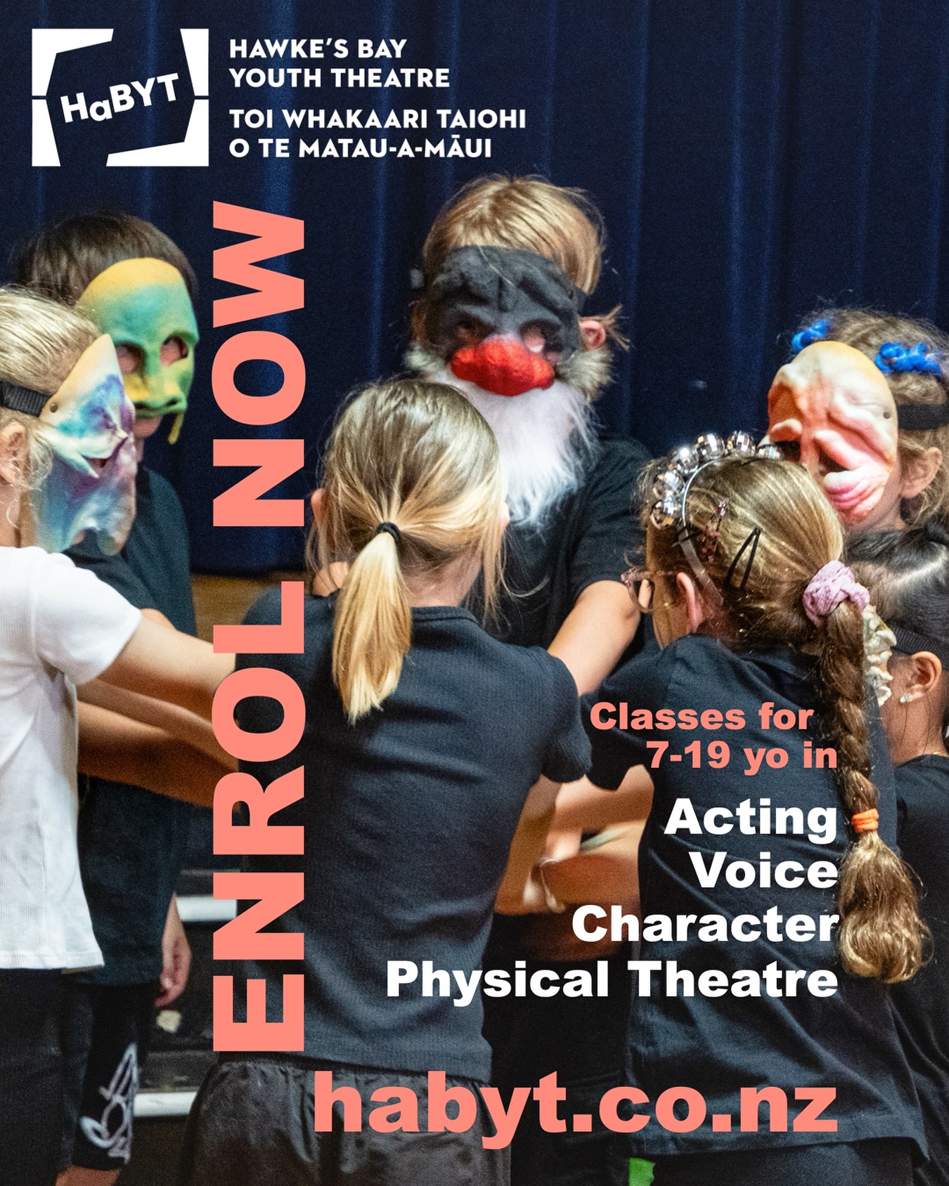 Enrolments are now open for 2026!
Combined Players/Troupe, for Years 3-6 (ages 7-10) meet on Mondays 4-5pm at Theatre Hawke’s Bay, Hastings.
Ensemble, for Years 7-8 (ages 11/12) meet on Thursdays 4-5pm at Keirunga Creative Hub.
Associates, for Years 9-10 (ages 13/14) meet on Thursdays 5.30-7pm, and Sundays, from Term 2, 3-6pm at Keirunga Creative Hub.
Senior Company, for Years 11+ (ages 15-19) meet on Tuesdays 6-9pm, and Sundays, from Term 2, 3-6pm at Keirunga Creative Hub.
Associates and Seniors will be working together on a Shakespeare production for the Hawke’s Bay Arts Festival in October.
Find the enrolment form on our website and story highlights.
📸 @simonshaw4122