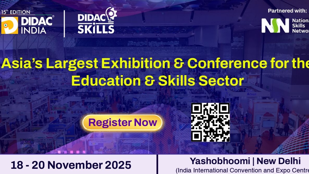 DIDAC India and DIDAC Skills 2025 begins tomorrow!
Asia’s largest and India’s only exhibition and conference for the education and skills sector is all set to open its 15th edition at Yashobhoomi (IICC), Dwarka, New Delhi.
Bringing together global and national leaders in education, EdTech, training, and skill development, DIDAC India and DIDAC Skills 2025 will showcase the latest technologies, hands-on learning innovations, industry-academia collaborations, and emerging sector opportunities across EV, healthcare, green energy, and advanced manufacturing.
This integrated platform will feature exhibitions, conferences, workshops, and knowledge-sharing sessions designed to support educators, administrators, training providers, and industry partners in strengthening India’s future workforce.
We also had an insightful conversation with Mr. Aditya Gupta, CEO of India Didactics Association, and Dr. Neeta Pradhan Das, Chief of DIDAC Skills, discussing key themes, opportunities, and what to expect at this year’s edition.
Watch the full discussion to know more about the event - https://youtu.be/NvT79kYqOYE?si=20gykgYiqj6kq2i1
Looking forward to three days of ideas, innovation, and inspiration for the education and skills ecosystem.
#DIDACIndia #DIDACSkills #Education #SkillDevelopment #FutureOfWork DIDAC India and DIDAC Skills 2025 begins tomorrow!
Asia’s largest and India’s only exhibition and conference for the education and skills sector is all set to open its 15th edition at Yashobhoomi (IICC), Dwarka, New Delhi.
Bringing together global and national leaders in education, EdTech, training, and skill development, DIDAC India and DIDAC Skills 2025 will showcase the latest technologies, hands-on learning innovations, industry-academia collaborations, and emerging sector opportunities across EV, healthcare, green energy, and advanced manufacturing.
This integrated platform will feature exhibitions, conferences, workshops, and knowledge-sharing sessions designed to support educators, administrators, training providers, and industry partners in strengthening India’s future workforce.
We also had an insightful conversation with Mr. Aditya Gupta, CEO of India Didactics Association, and Dr. Neeta Pradhan Das, Chief of DIDAC Skills, discussing key themes, opportunities, and what to expect at this year’s edition.
Watch the full discussion to know more about the event - https://youtu.be/NvT79kYqOYE?si=20gykgYiqj6kq2i1
Looking forward to three days of ideas, innovation, and inspiration for the education and skills ecosystem.
#DIDACIndia #DIDACSkills #Education #SkillDevelopment #FutureOfWork