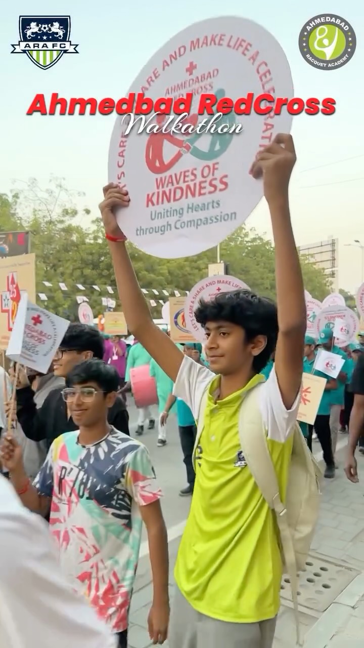 Together we walk. Together we care. 💙
On 16 Nov 2025, at Sindhu Bhavan Road, we joined the ‘Waves of Kindness Walkathon’ — a beautiful movement uniting thalassaemia-major children, cancer survivors, differently-abled individuals and compassionate participants from all walks of life.
We’re proud that Ahmedabad Racquet Academy stood as the Venue Partner — because sport, community and kindness go hand in hand.
#WavesOfKindness #ARAPride #CommunityFirst