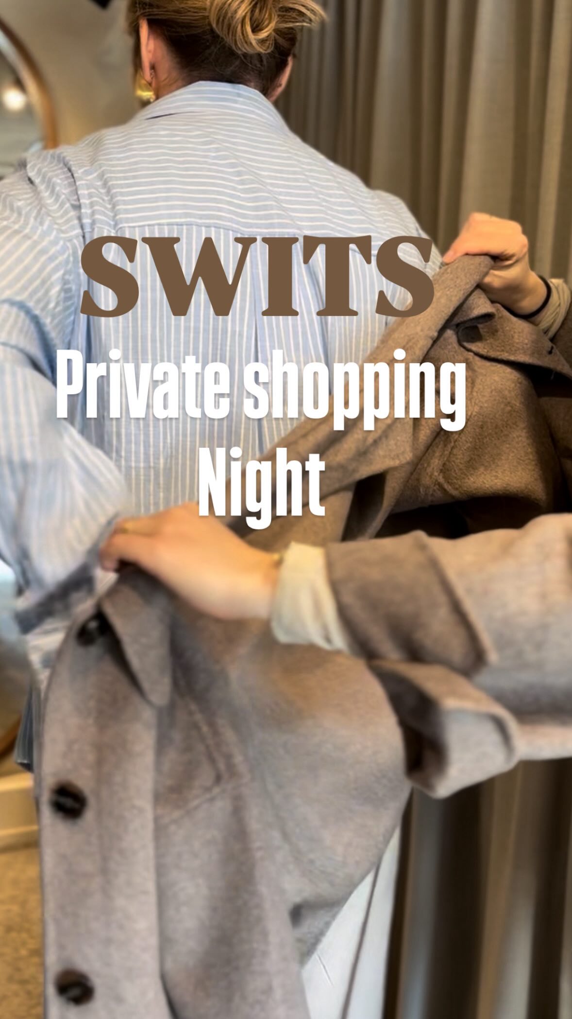 SWITS PRIVATE SHOPPING NIGHT!🪩
Een avond vol inspiratie, persoonlijke styling en relaxed shoppen.
We laten je de nieuwste trends zien, zoeken samen kleuren en fits die jou laten stralen,
en geven stylingtips die passen bij jouw silhouet.
Geniet van een drankje, een hapje en een outfit die voelt als jij.
Style. Sip. Smile.
Lijkt jou dit ook leuk? Vraag ons dan naar de mogelijkheden!