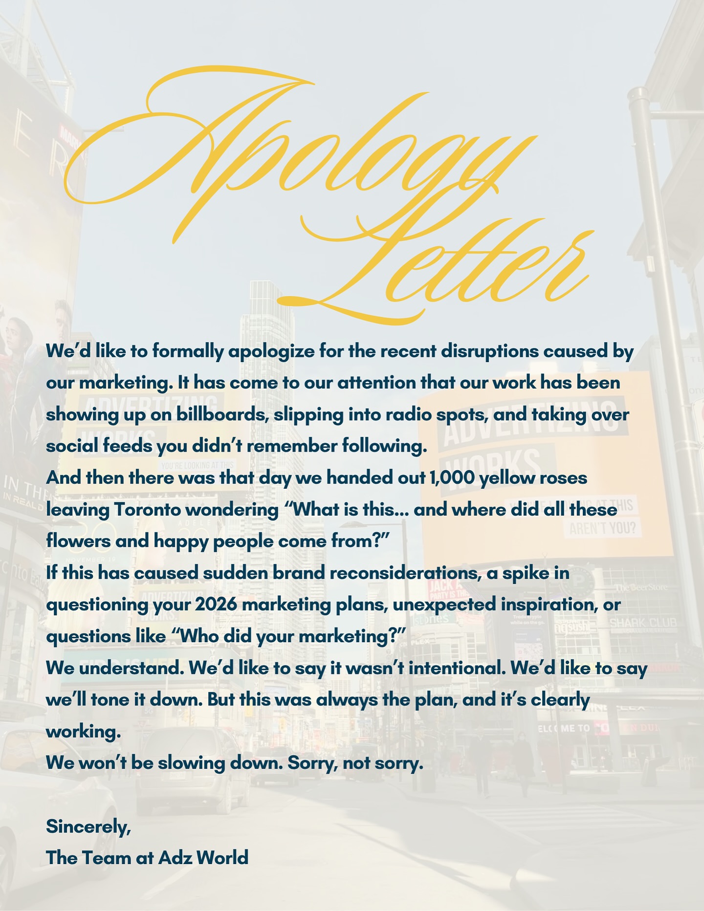 We really arenโt sorry, at all. ๐
Give us a call for those 2026 advertizing plans. ๐ฒ๐
.
.
.
#adzworld #billboards #advertizehere