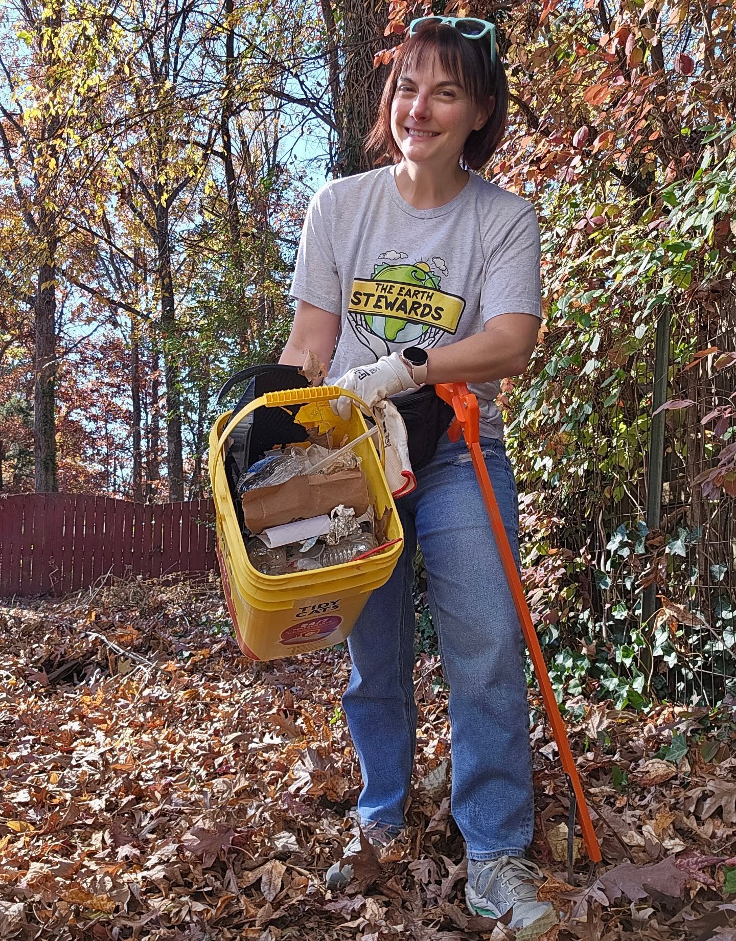 This lunchtime cleanup post will be my annual reminder to Leave the Leaves! As many as you comfortably can, at least. Let insects grow their families in your yard!
This time in 2023, we cleaned up all leaves from our yard. We put them in a pile in the back and mulched some with the mower. In the summer of 2024, we experienced more mosquitos in our yard than I've ever encountered. DESPITE having a costly mosquito service I was assured was pollinator-friendly. Spoiler Alert: It was not. Add it to my list of regrets.
Last fall we let most of our leaves lie, with some light mulching out front. This last summer - way fewer mosquitos. It turns out, when you let your yard be bio-diverse, there is less room for mosquitos. (And more things to eat them!) 🥳
Long story short, I'm happy to hunt through leaves to pick up trash so that insects can live! Kinda makes it more of a challenge. 💚